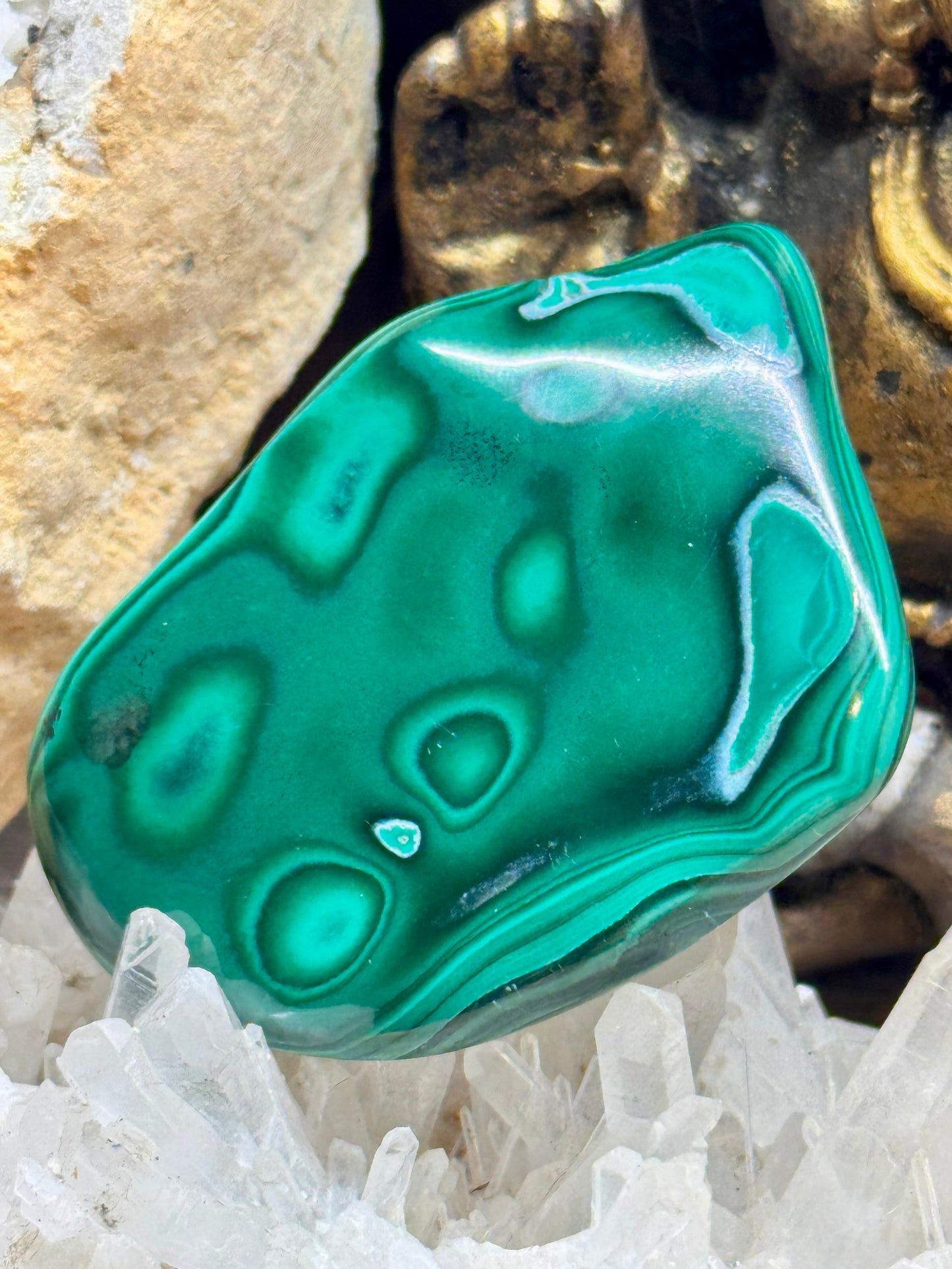 Plaque polie de malachite