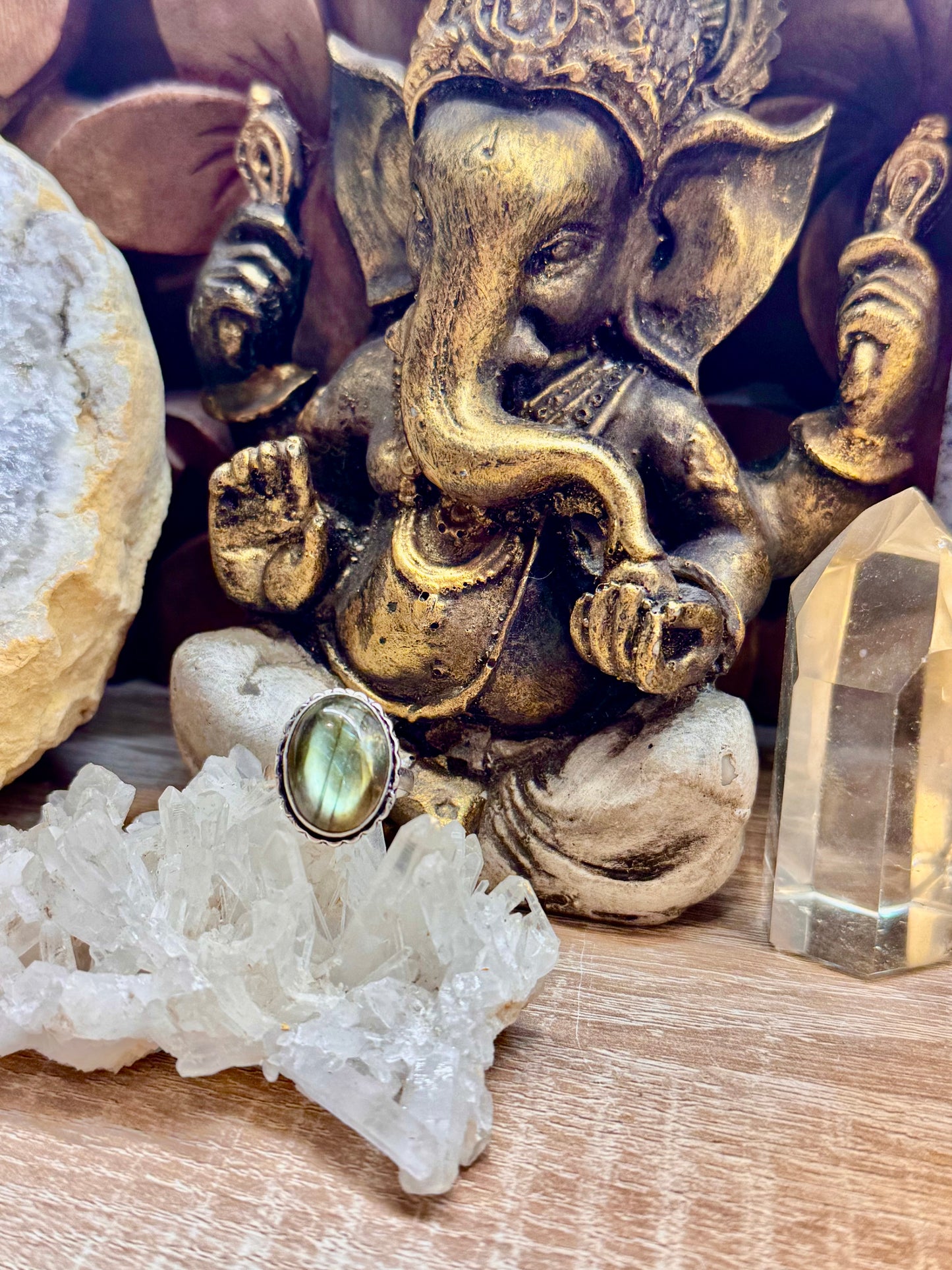 Bague Labradorite T52