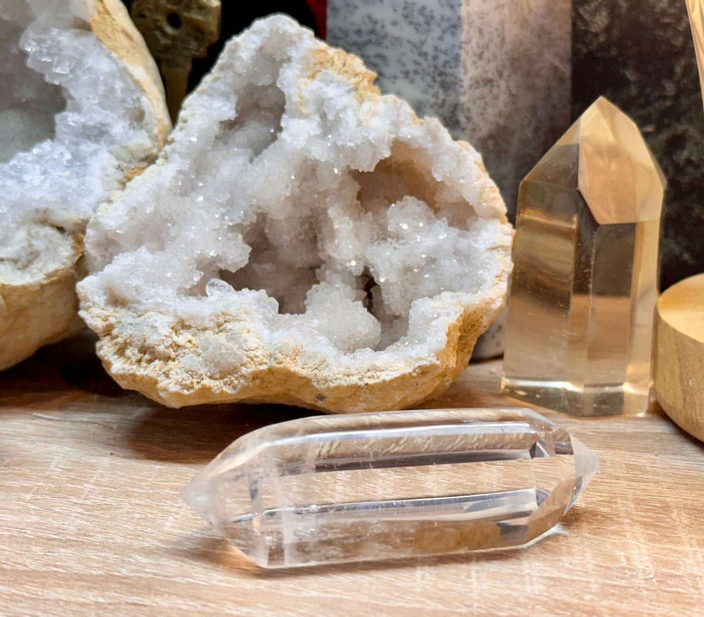 Pointe biterminée de quartz cristal