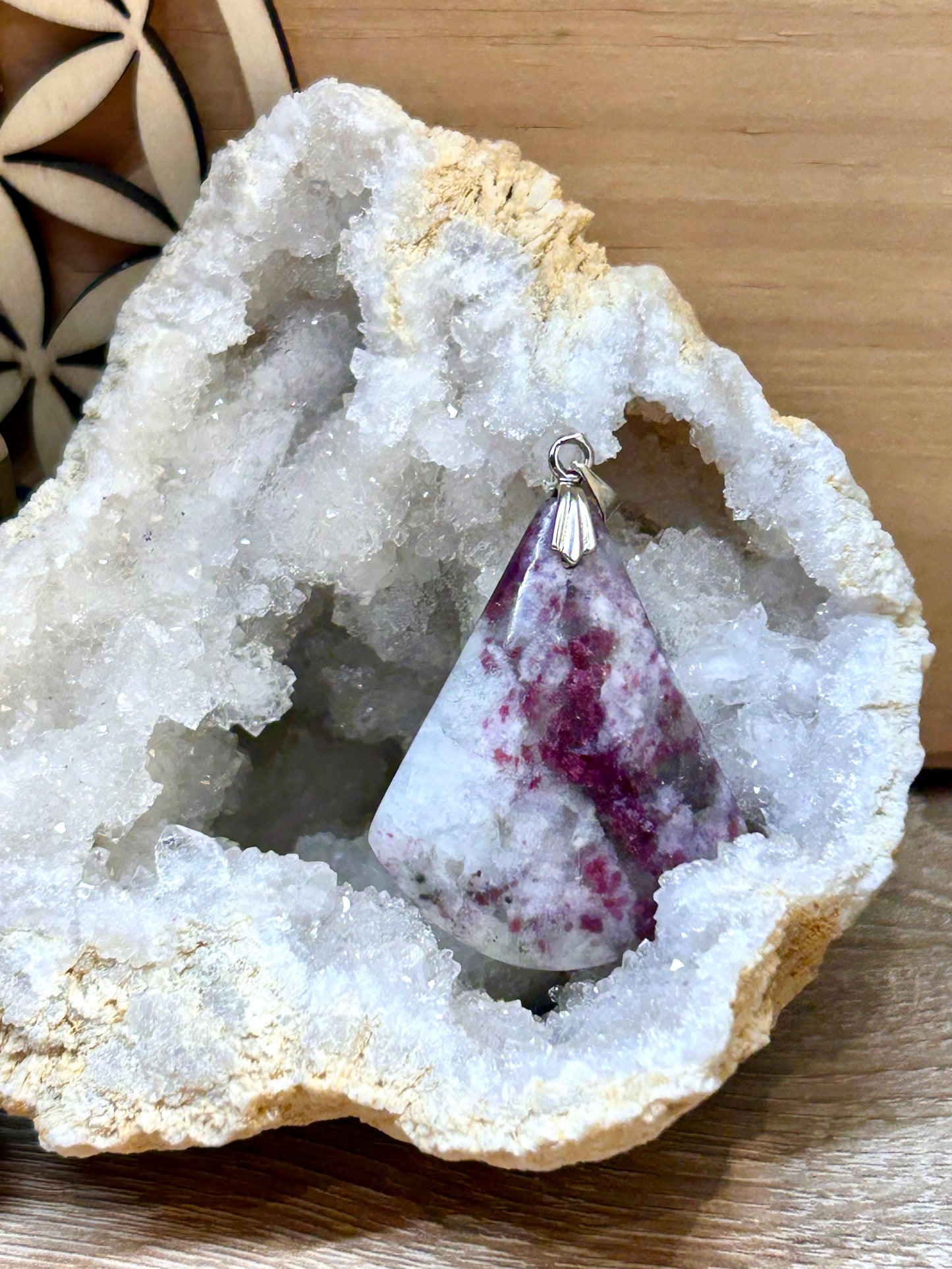Pendentif de tourmaline rose