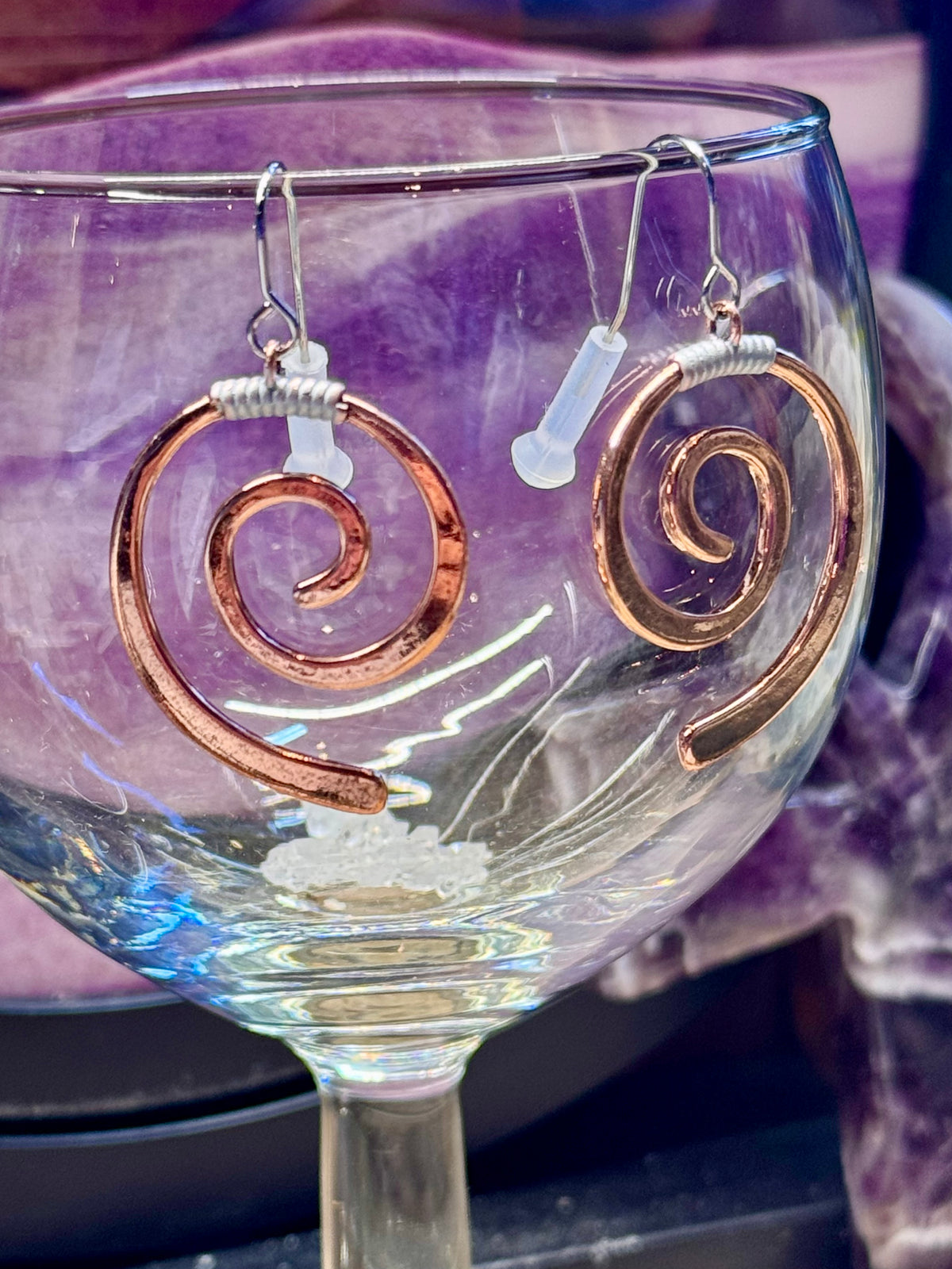 Boucles d’oreilles vortex en cuivre