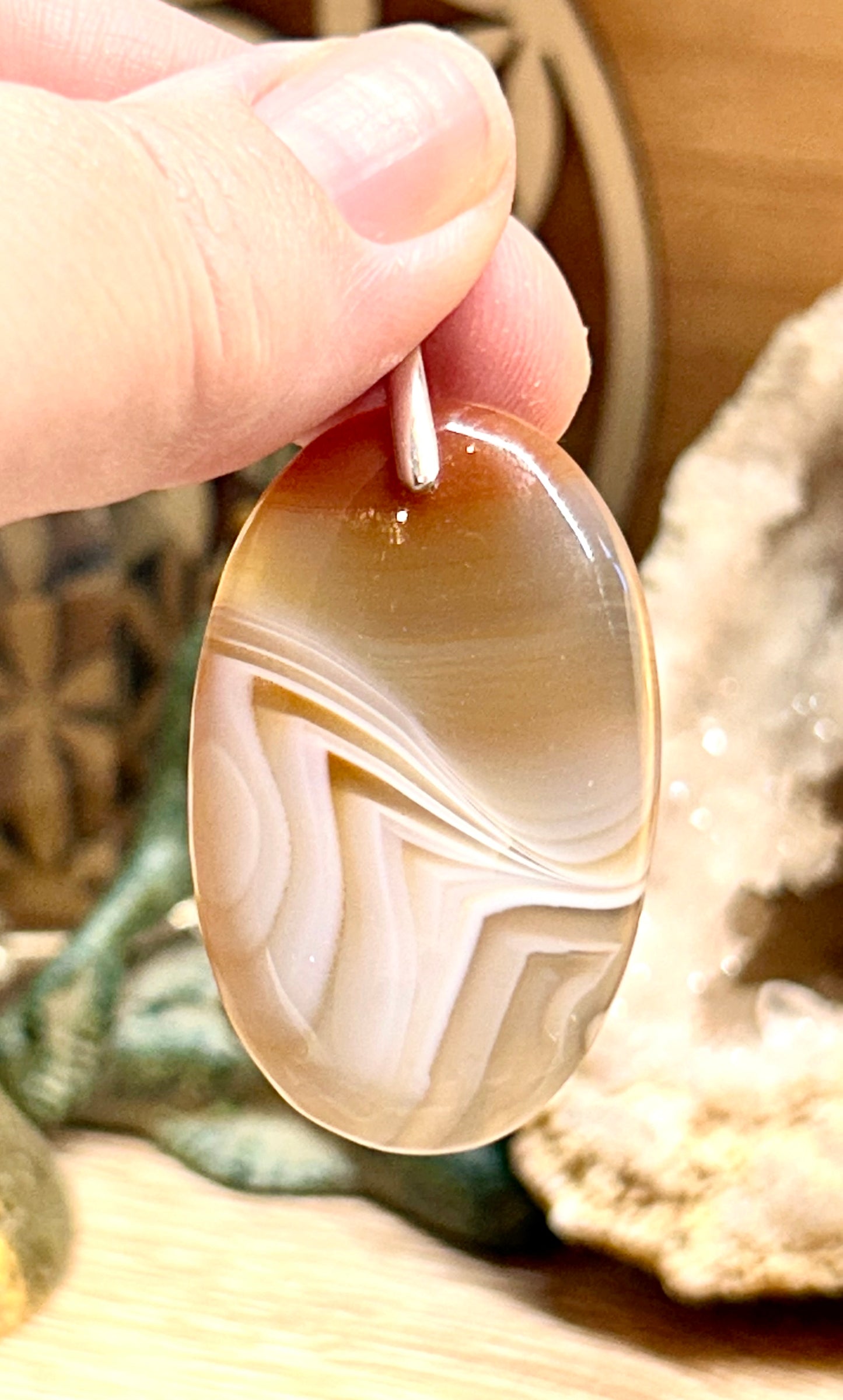 Pendentif d’agate rubanée
