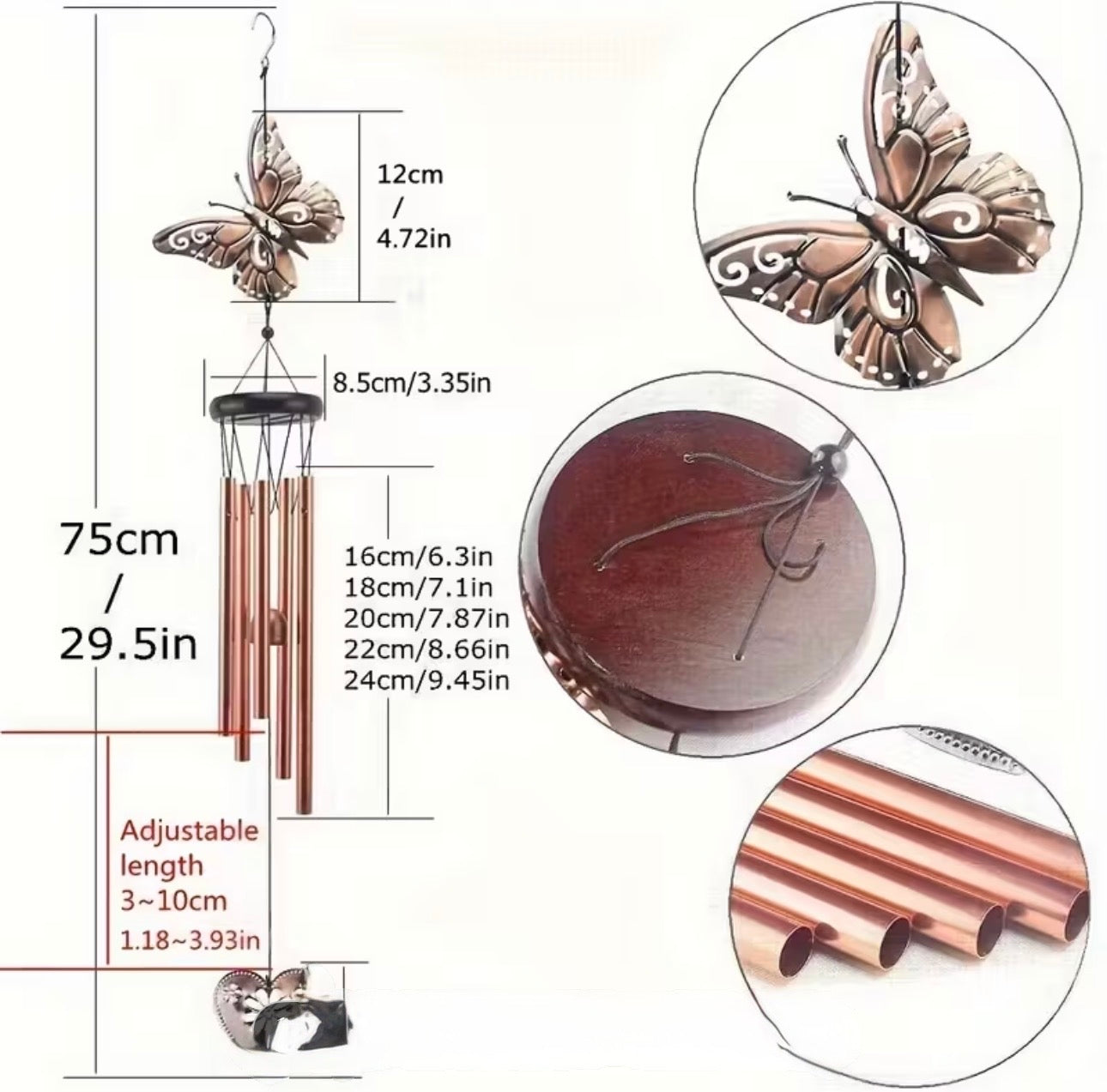 Carillon Papillon et cœur