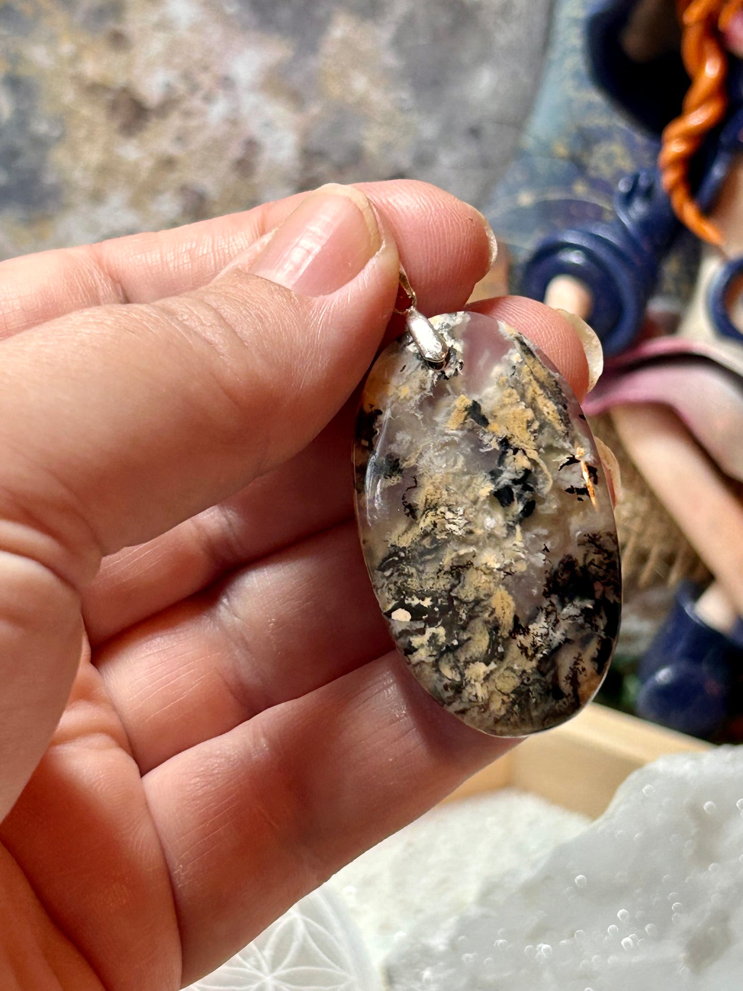 Pendentif d’agate dendritique