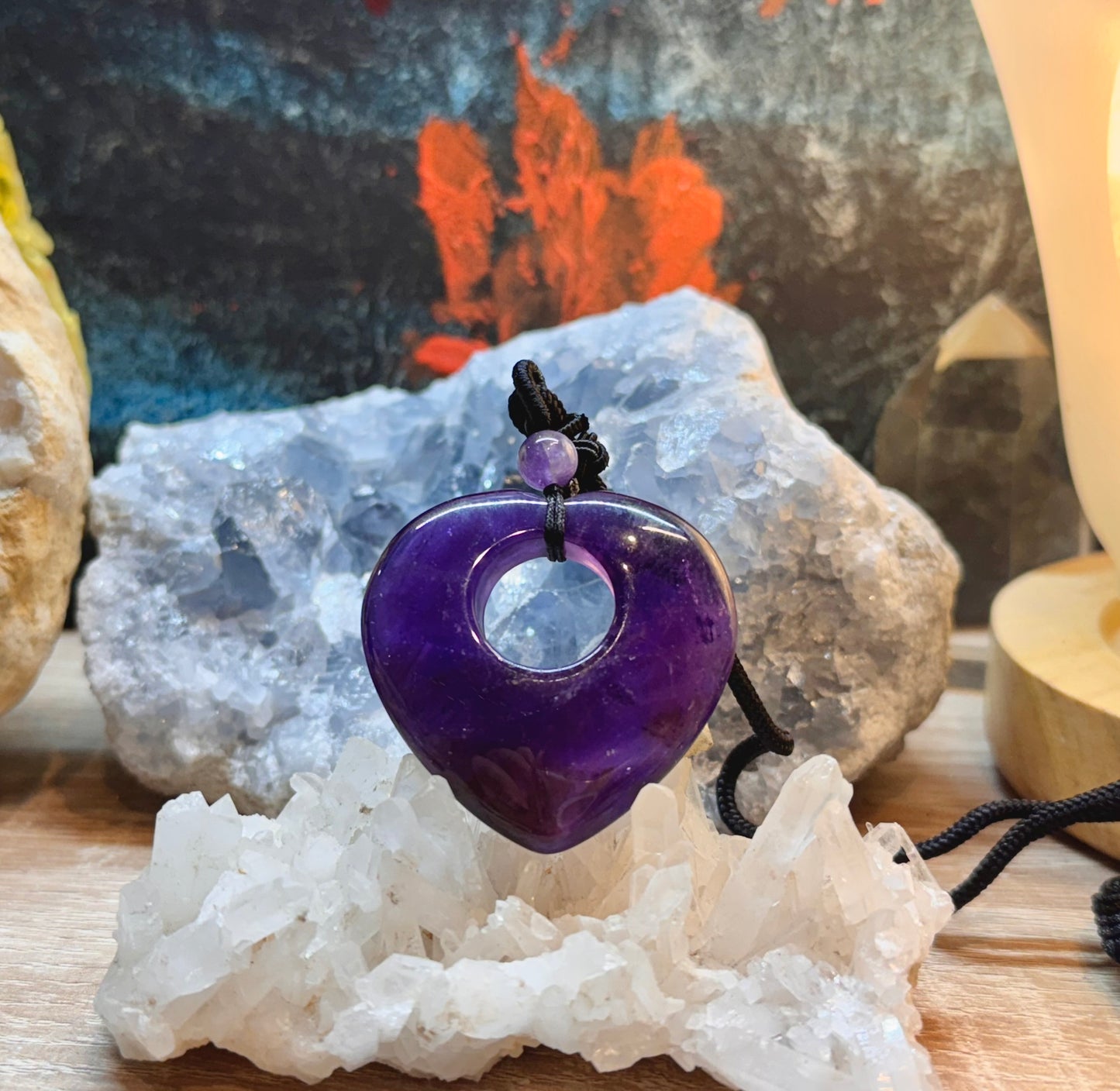 Pendentif d’améthyste forme cœur