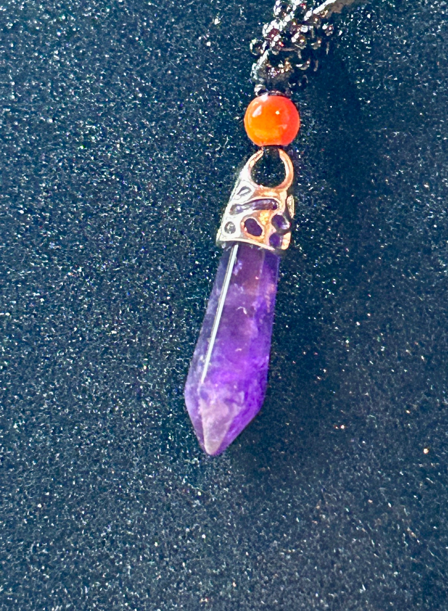 Collier d’améthyste en pointe
