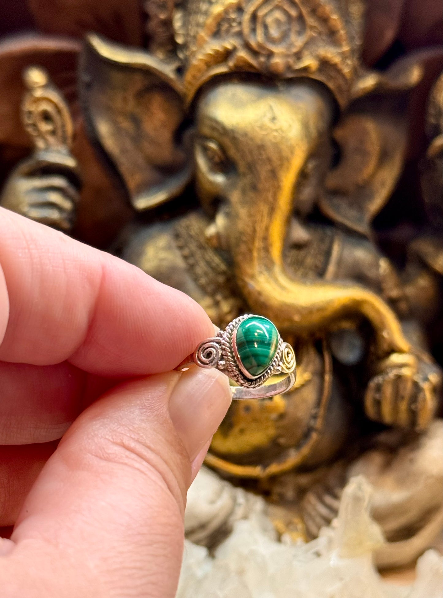 Bague malachite T54