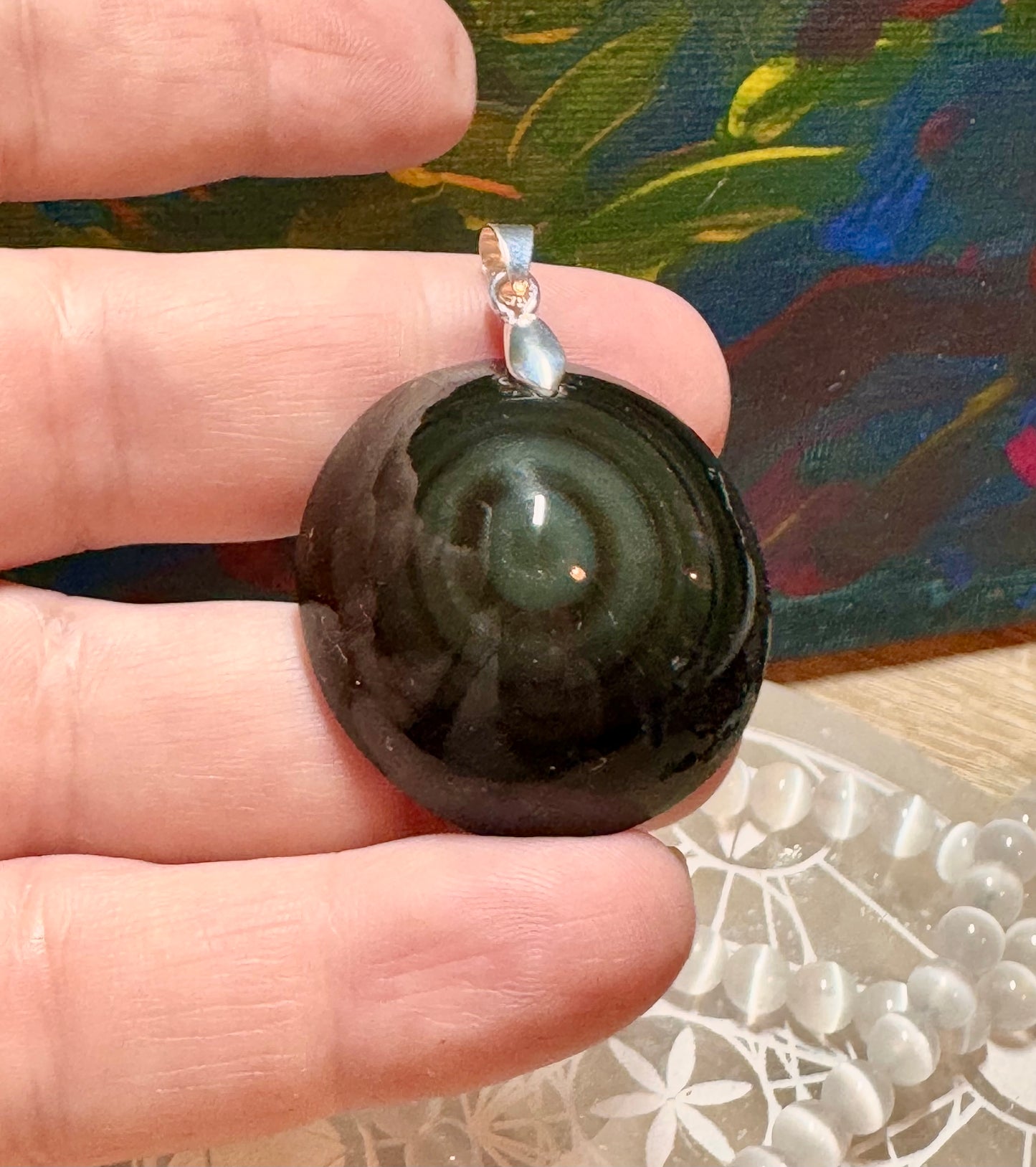 Pendentif d’obsidienne Œil Céleste