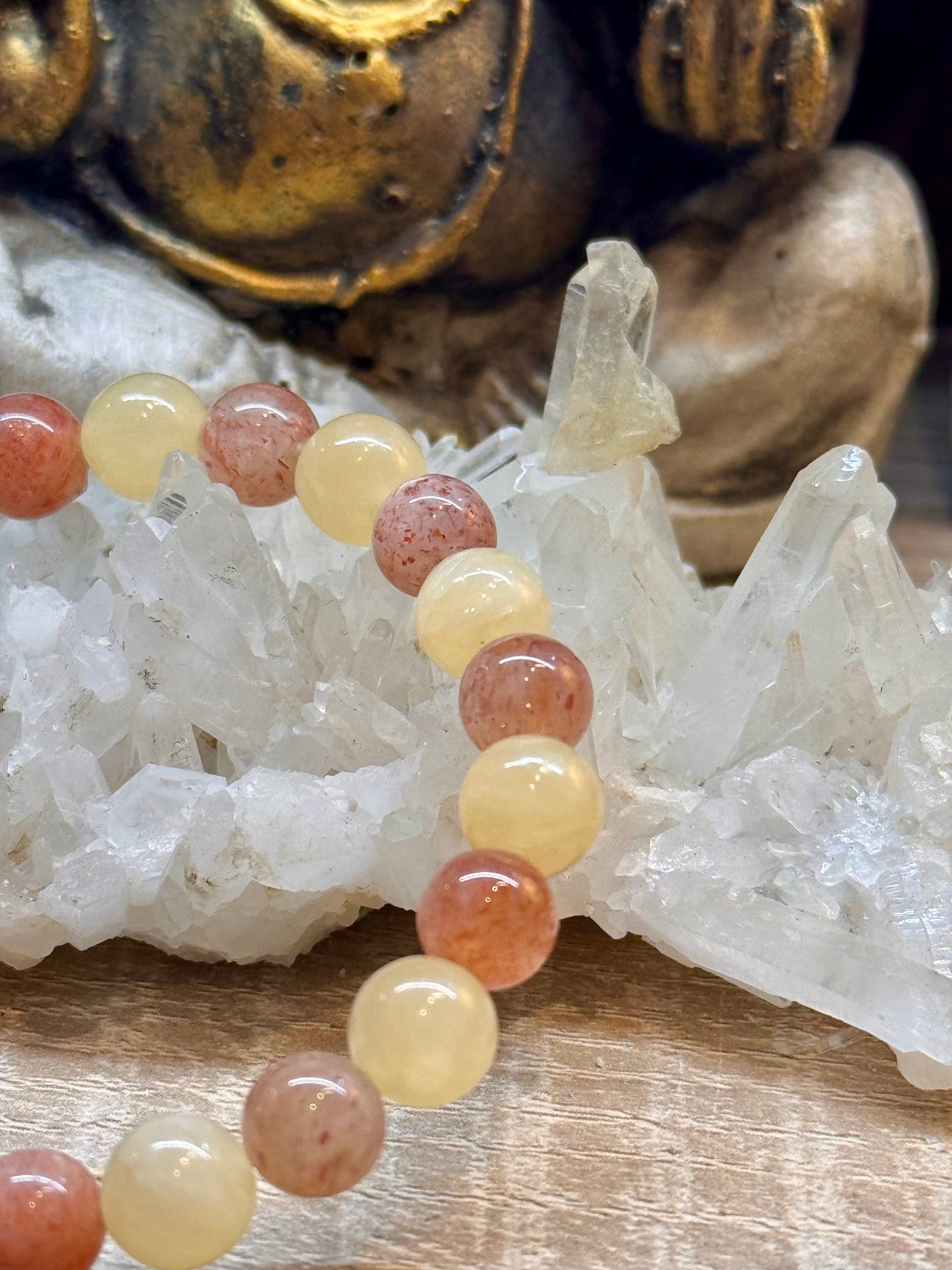 Bracelet Jade Jaune et Pierre du Soleil