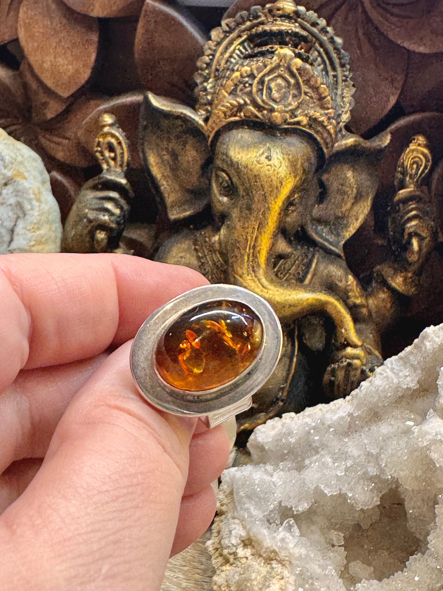 Bague ambre T55