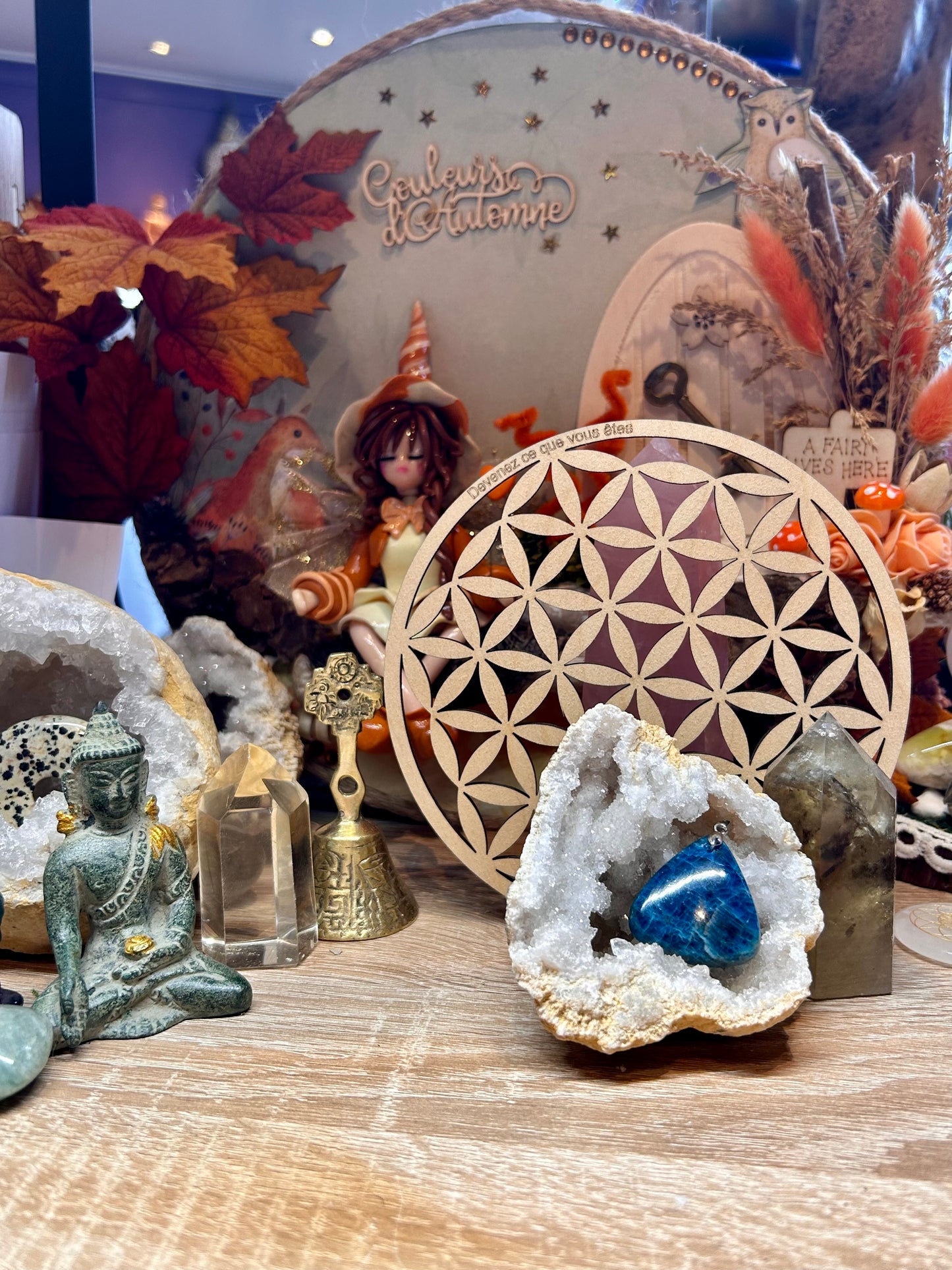 Pendentif d’Apatite bleue