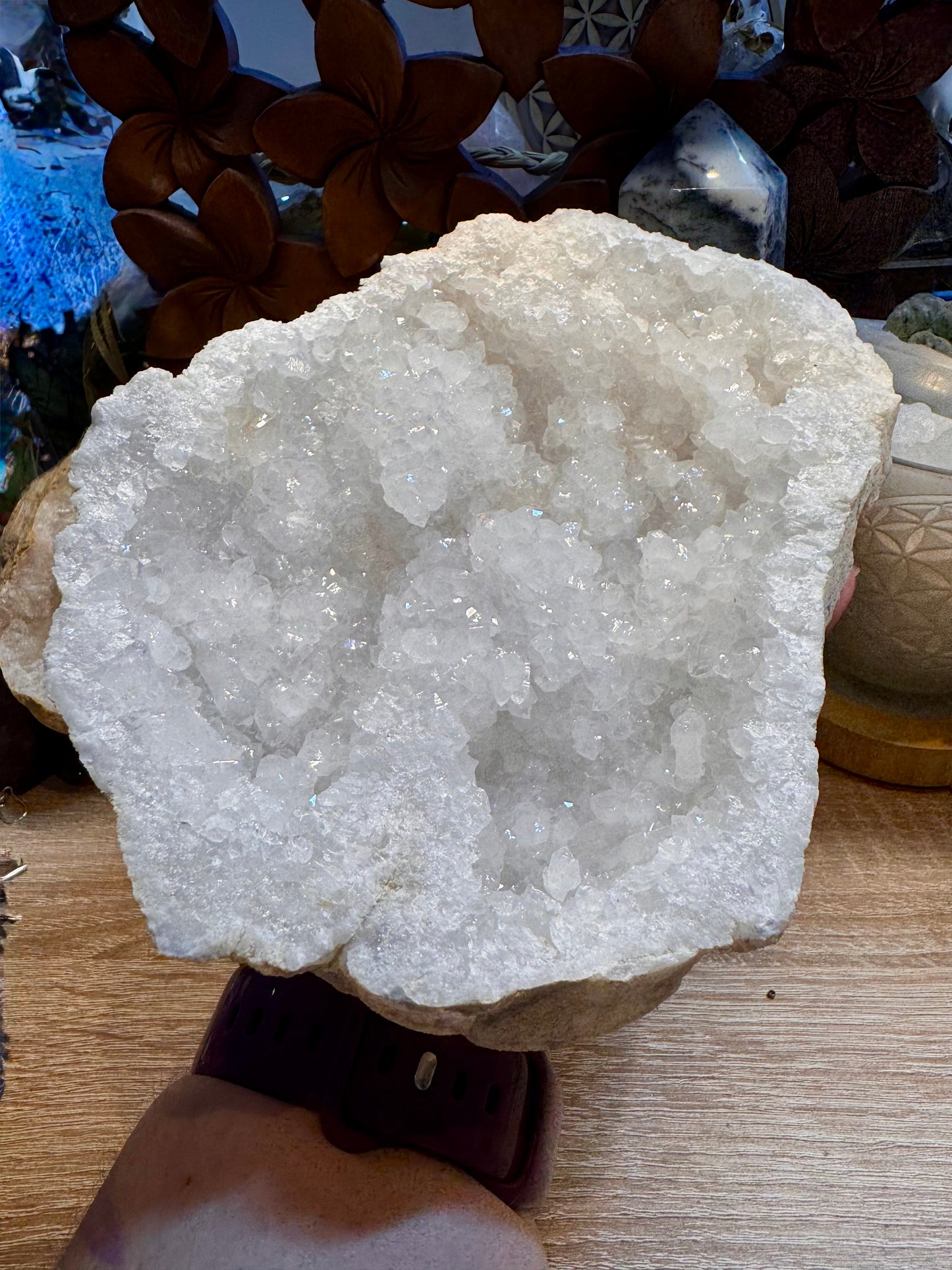 Géode de quartz blanc 1,240kg
