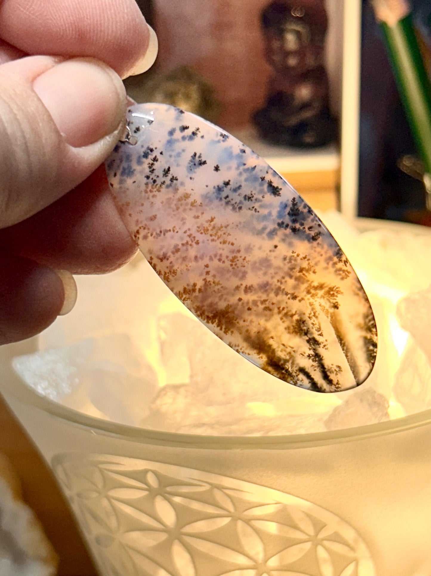 Pendentif d’agate dendritique