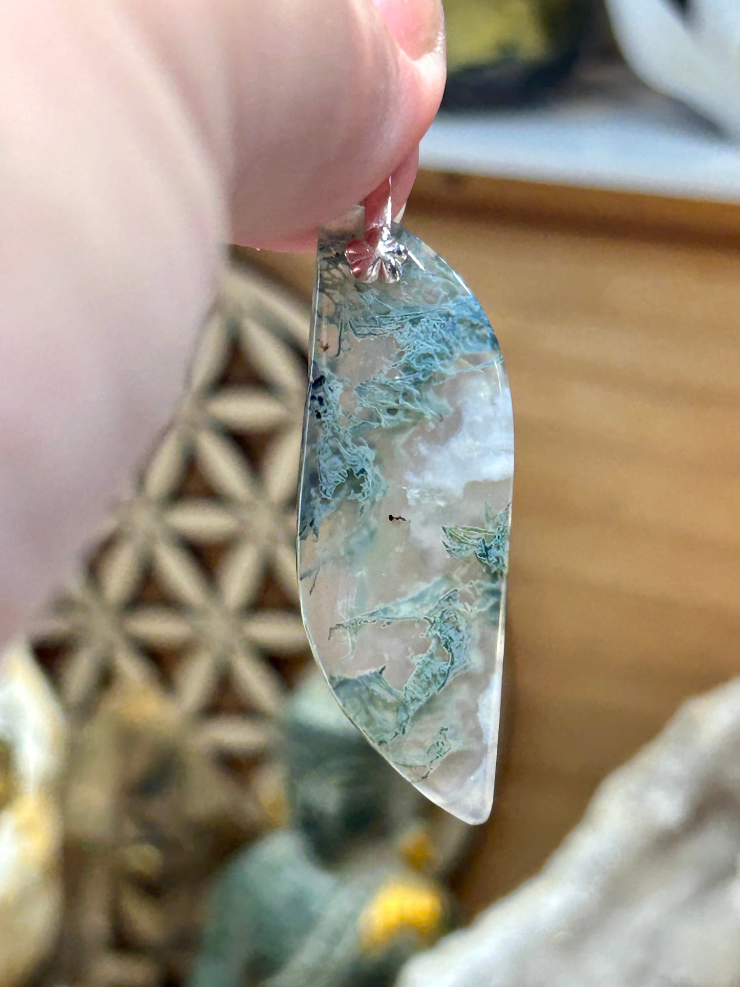 Pendentif d’agate mousse