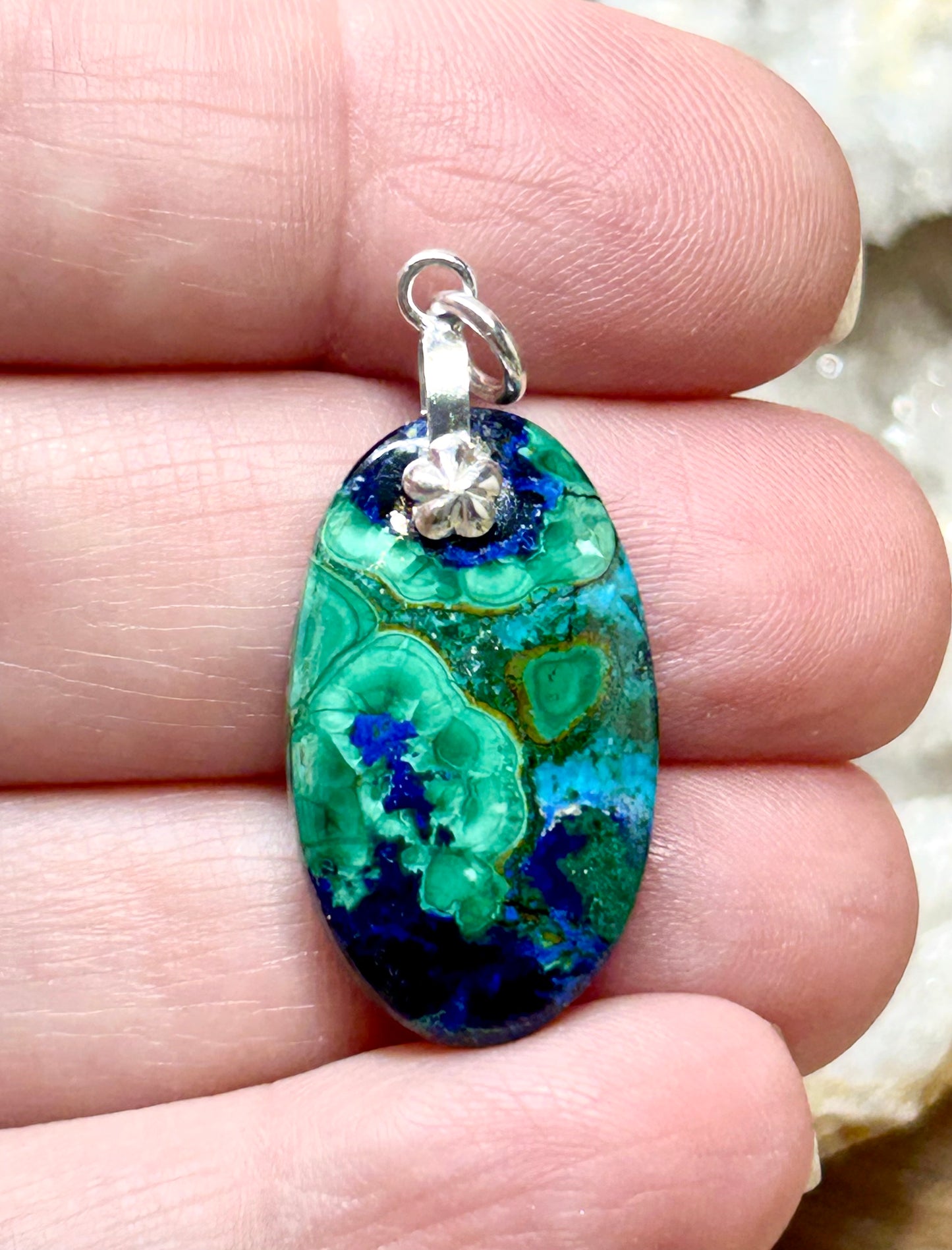 Pendentif d’azurite malachite
