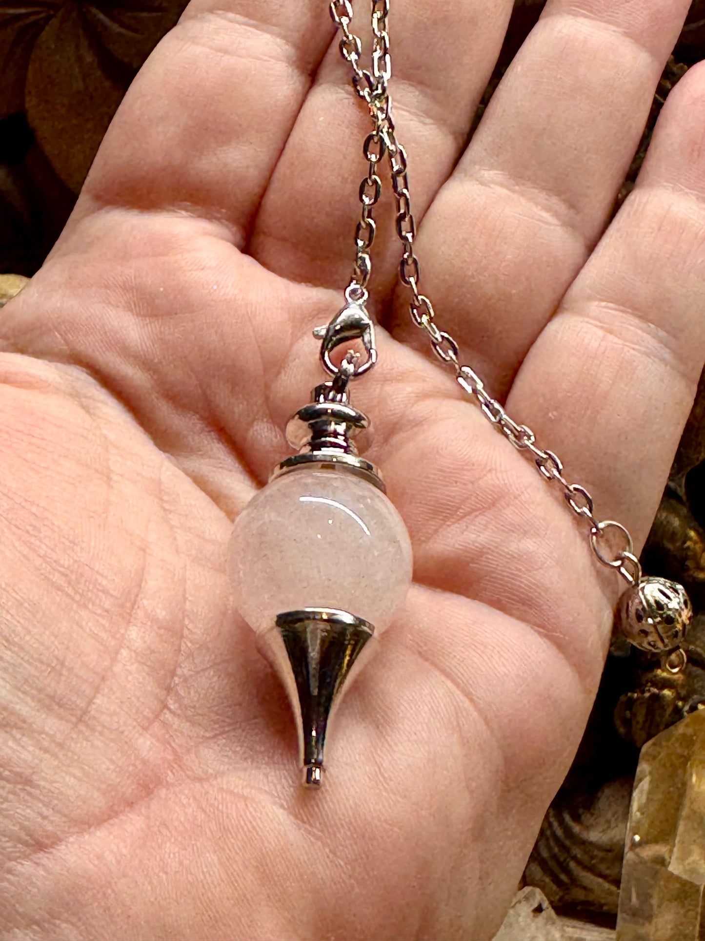 Pendule Séphoroton en Quartz Rose