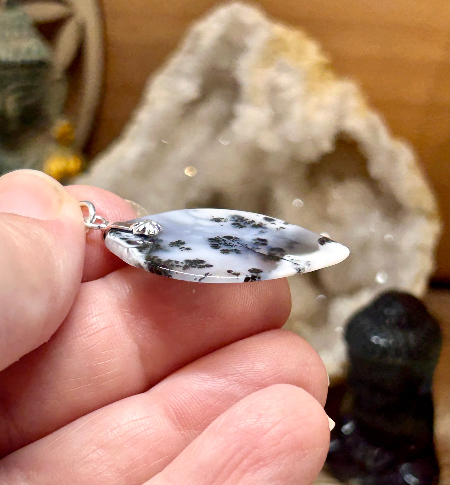 Pendentif d’agate dendritique
