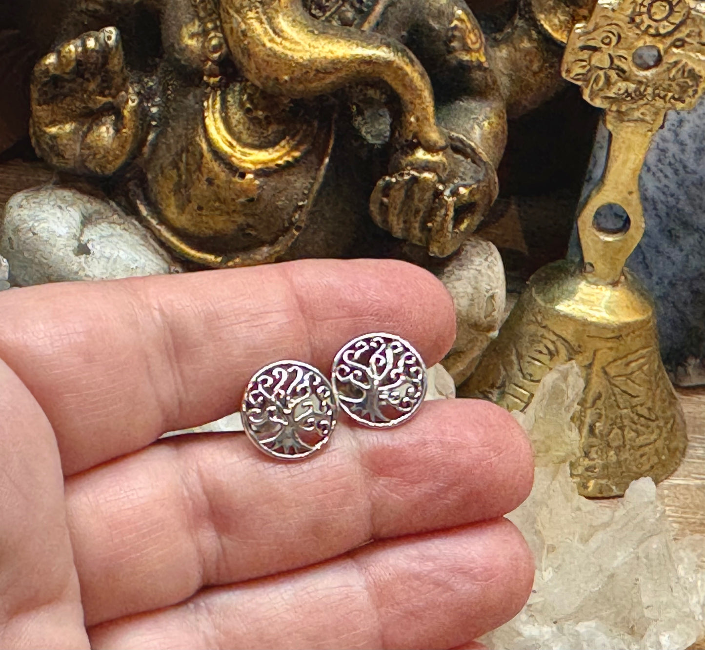Boucles d’oreilles clous Arbre de vie