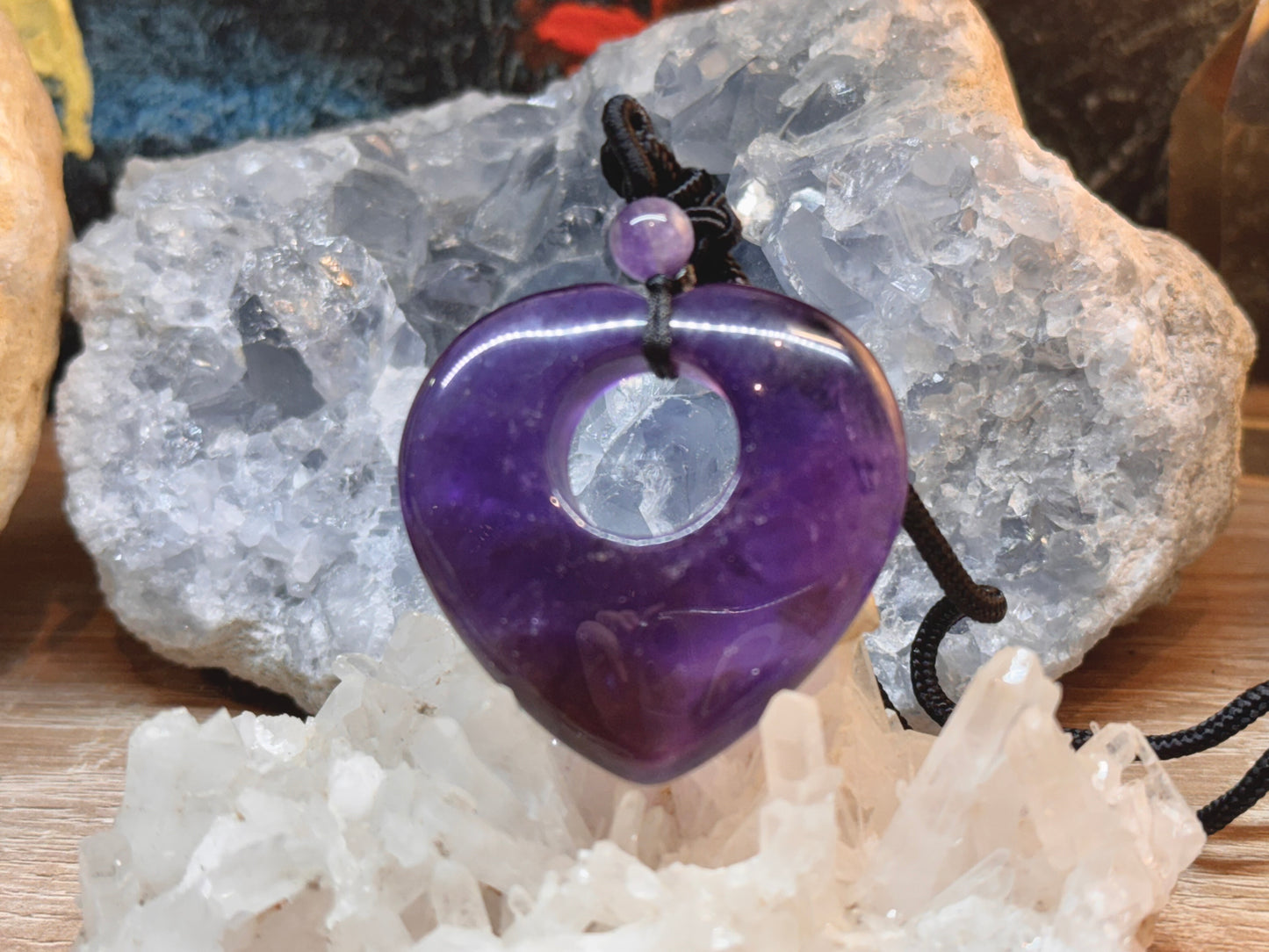 Pendentif d’améthyste forme cœur