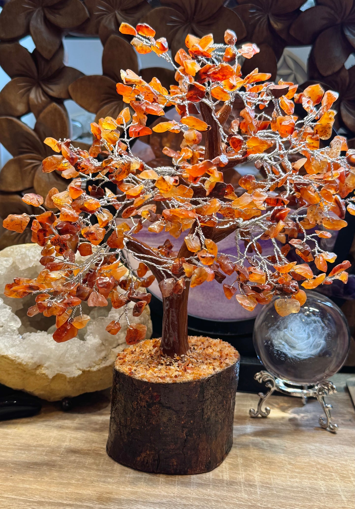Arbre du bonheur en Cornaline