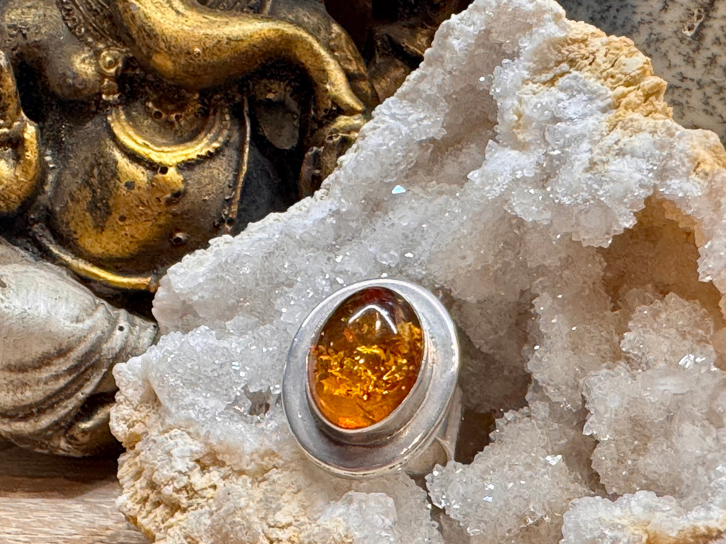 Bague ambre T56