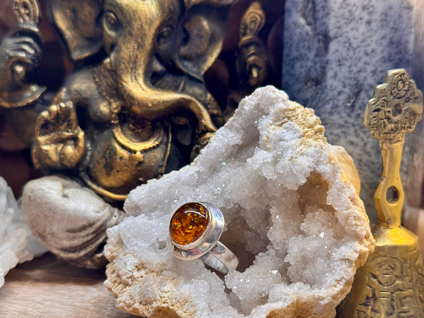 Bague ambre T56