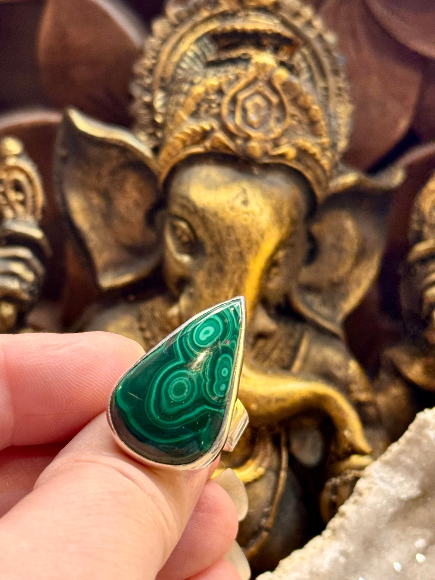 Bague malachite en argent 925