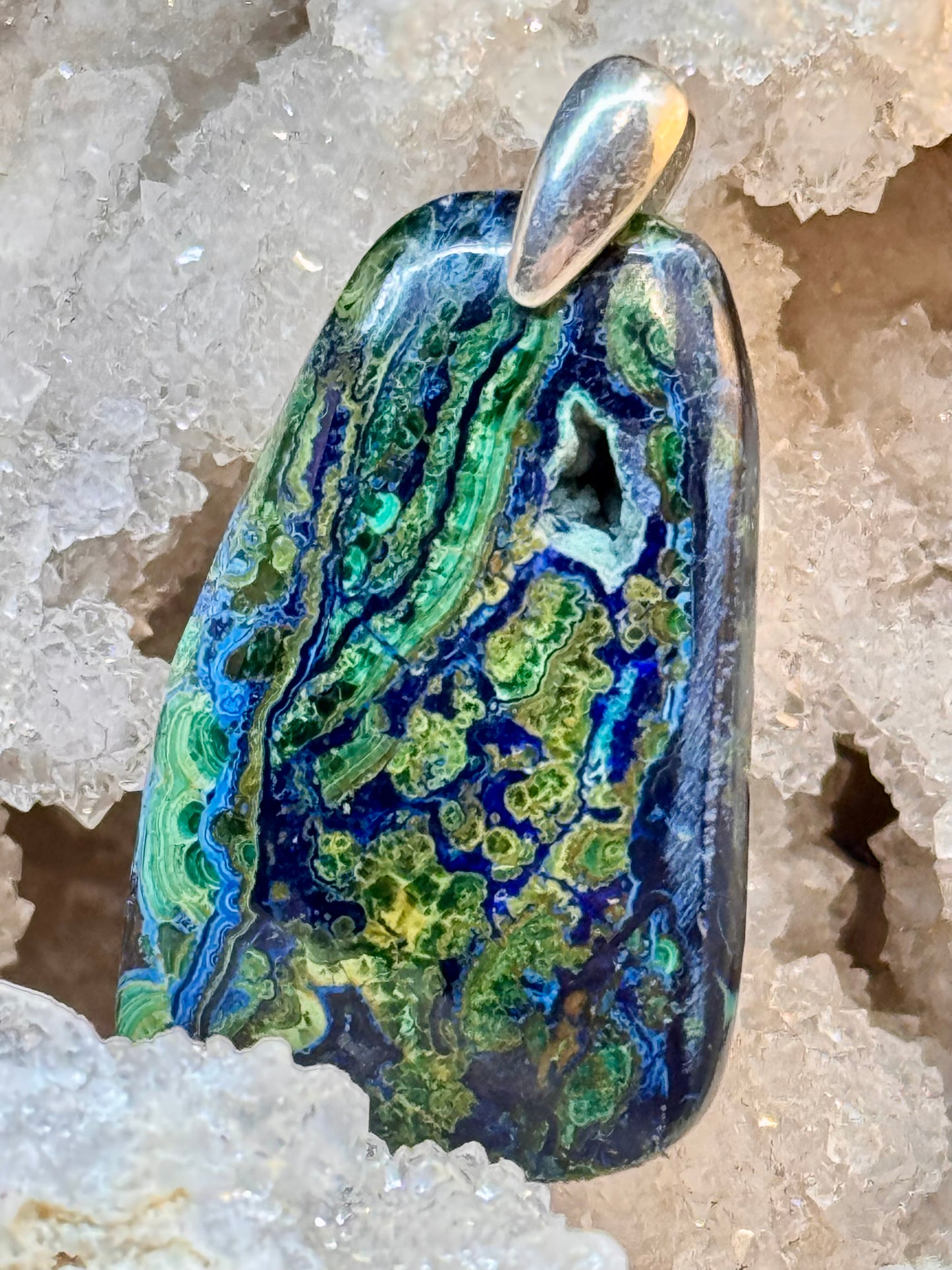Pendentif d’azurite malachite