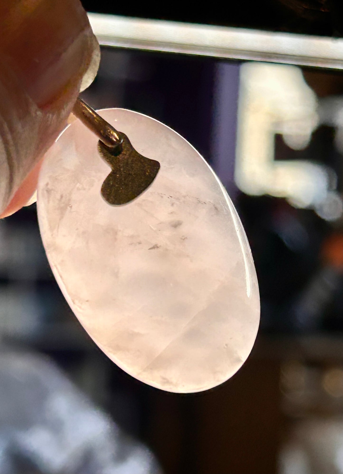 Pendentif de quartz rose