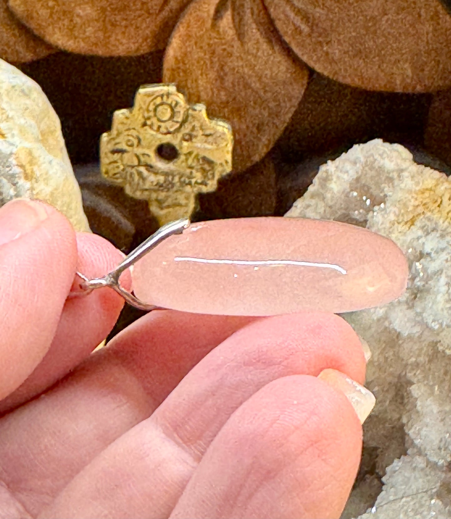 Pendentif de quartz rose