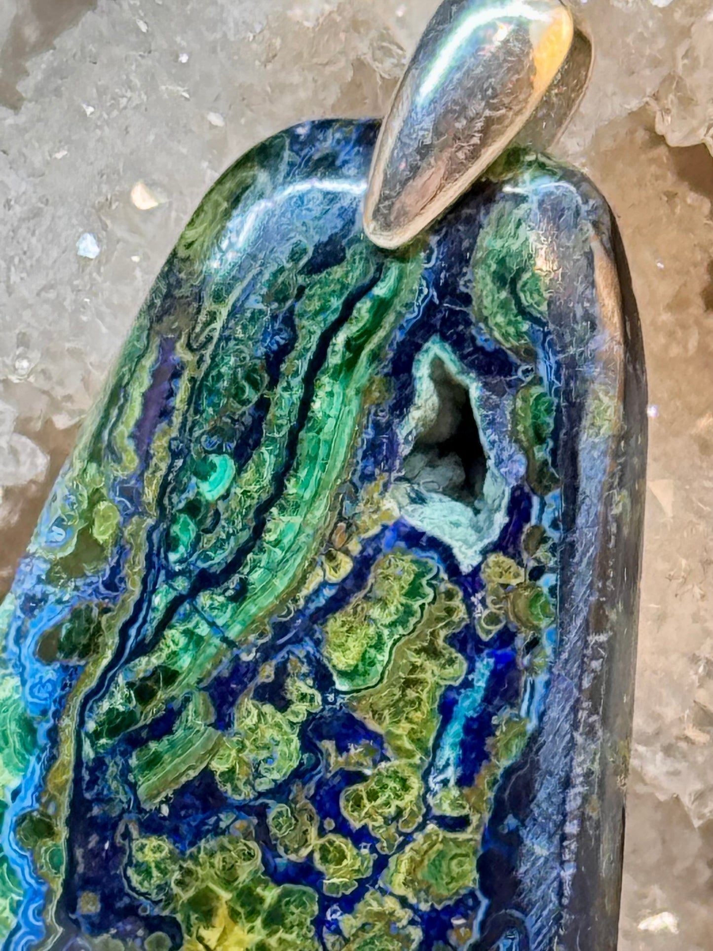 Pendentif d’azurite malachite
