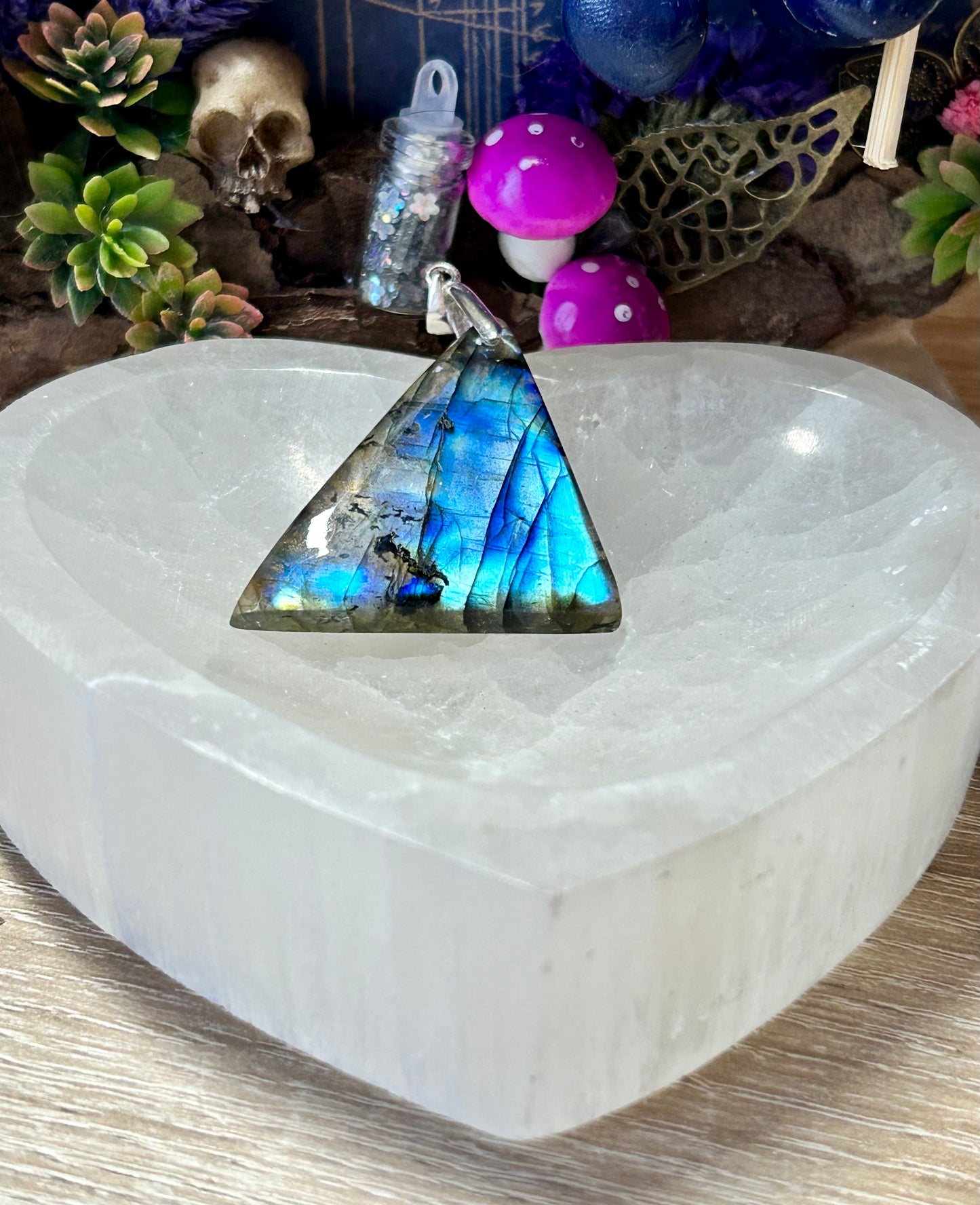 Pendentif de labradorite - bélière en argent 925