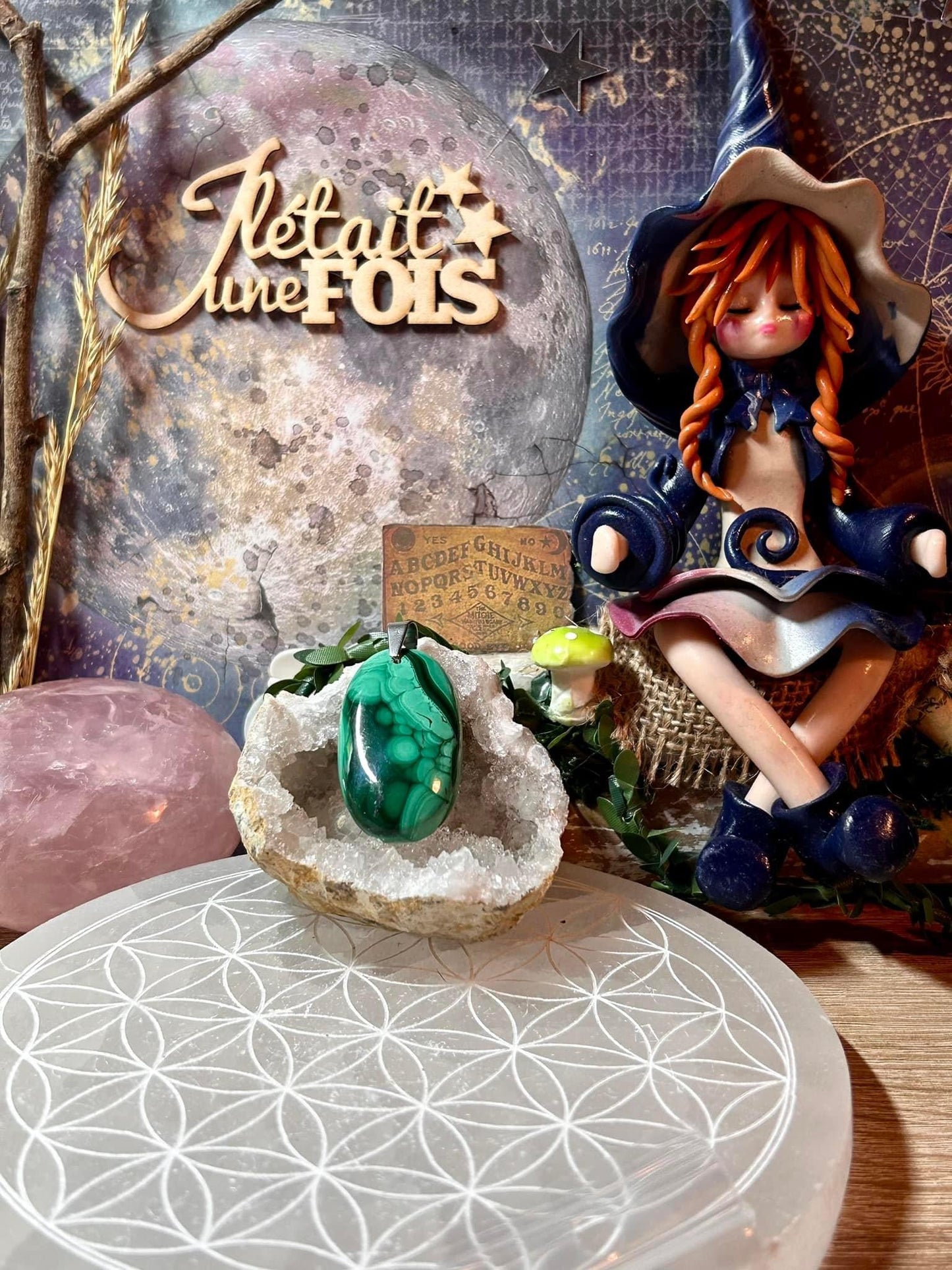 Pendentif en malachite