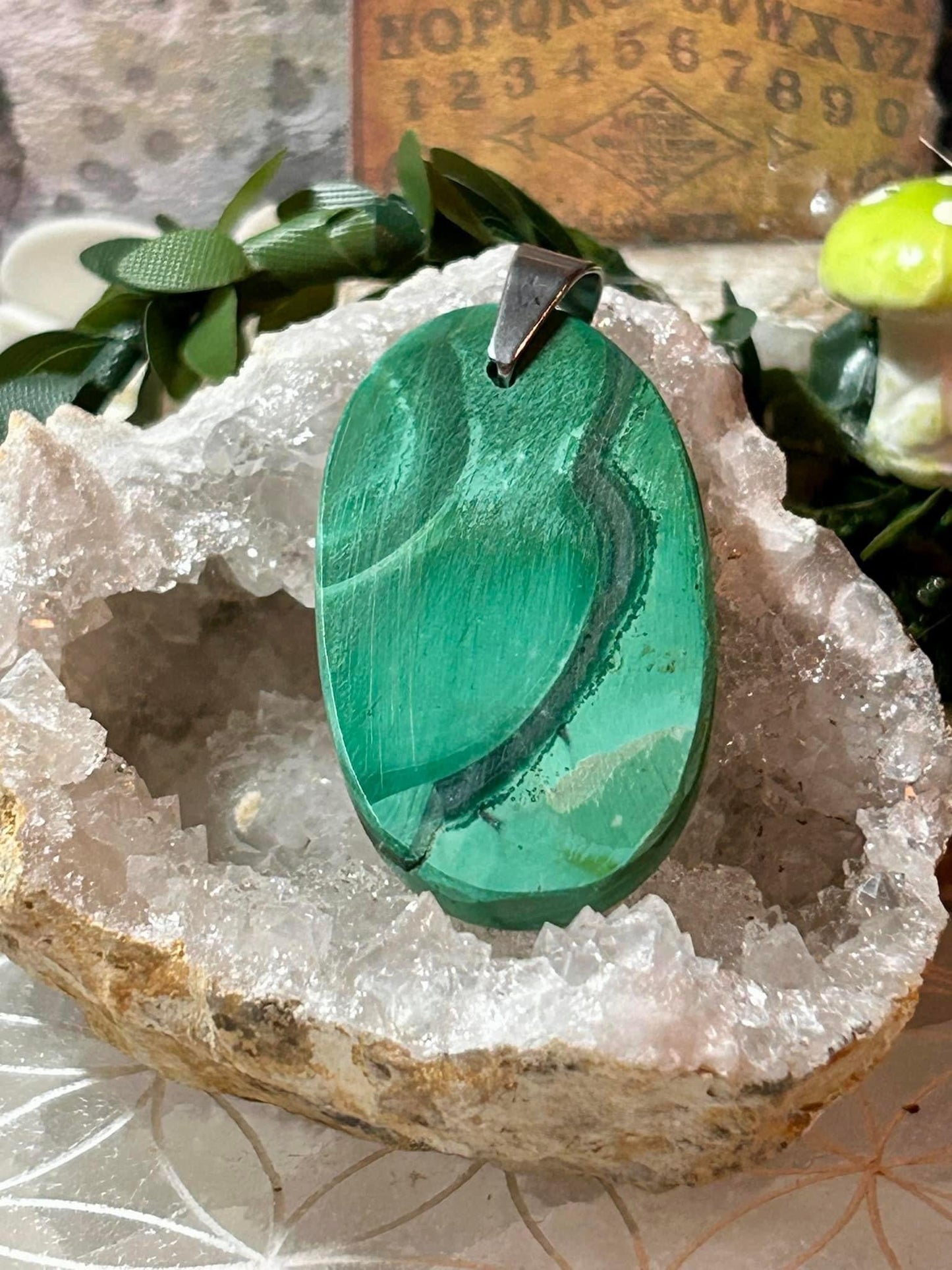 Pendentif en malachite