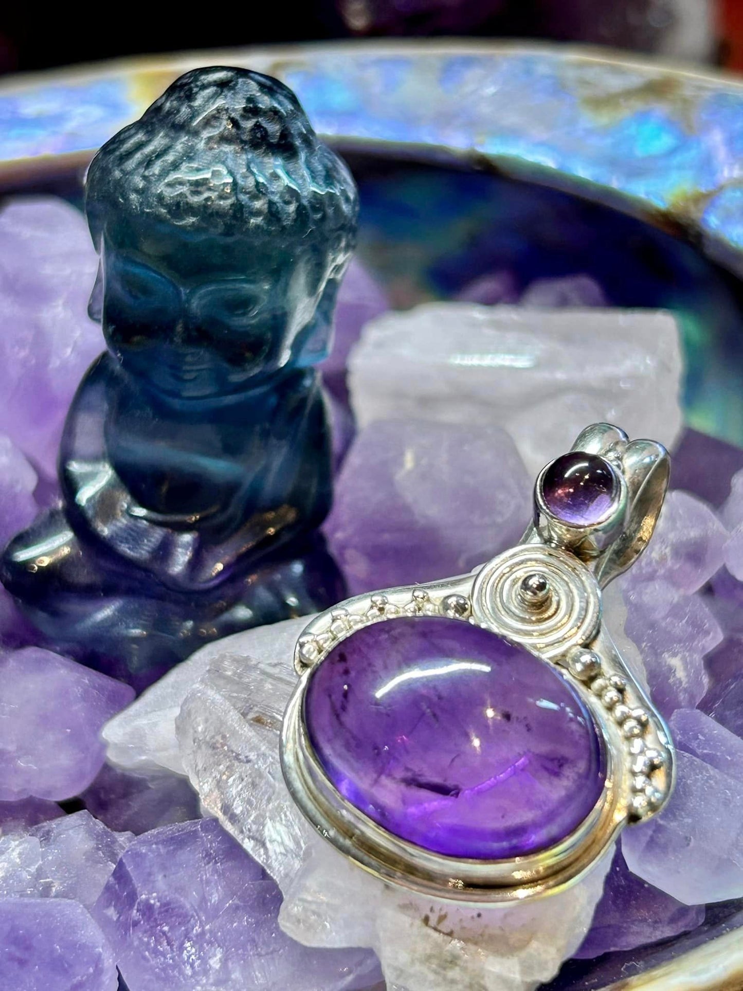 Pendentif en argent améthyste
