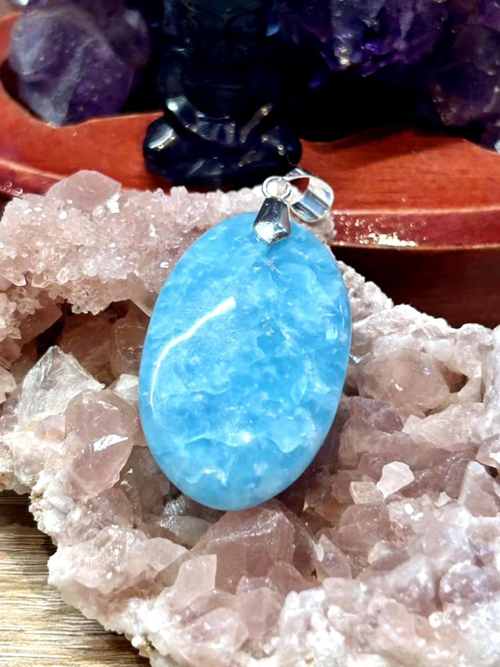 Pendentif d’hémimorphite - bélière en argent 925