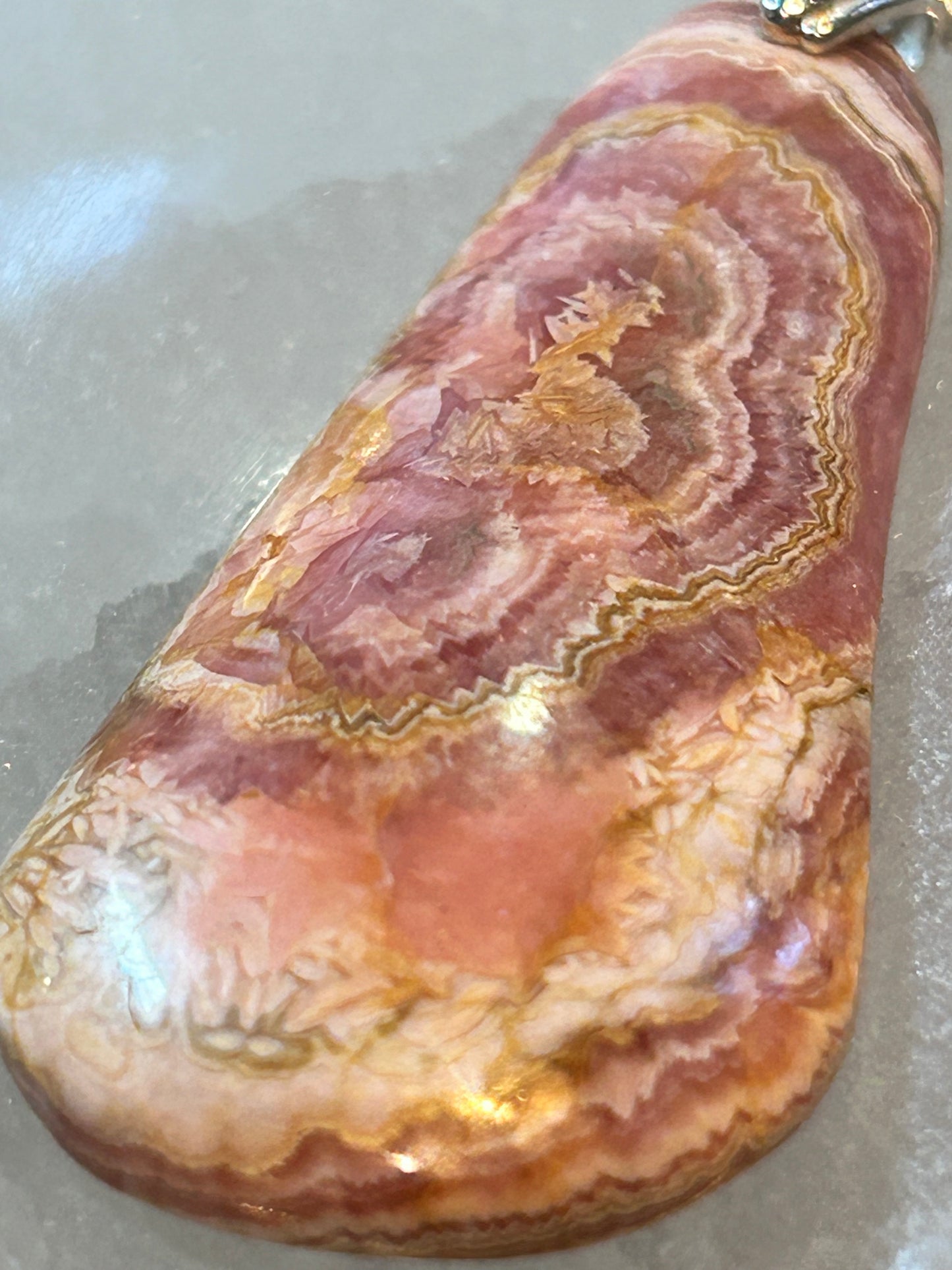 Pendentif en rhodochrosite - bélière en argent 925