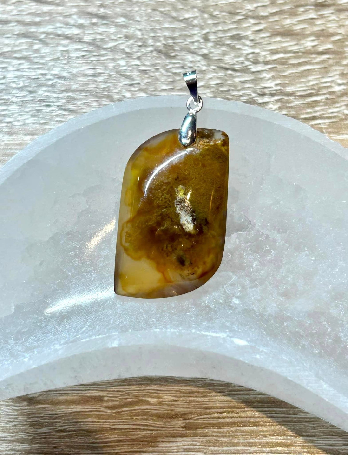 Pendentif en argent 925 d’Opale calcédoine