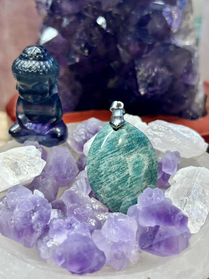Pendentif en amazonite - bélière en argent 925
