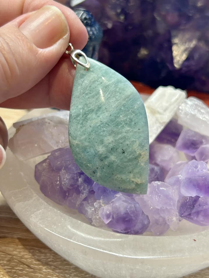Pendentif en amazonite - bélière en argent 925
