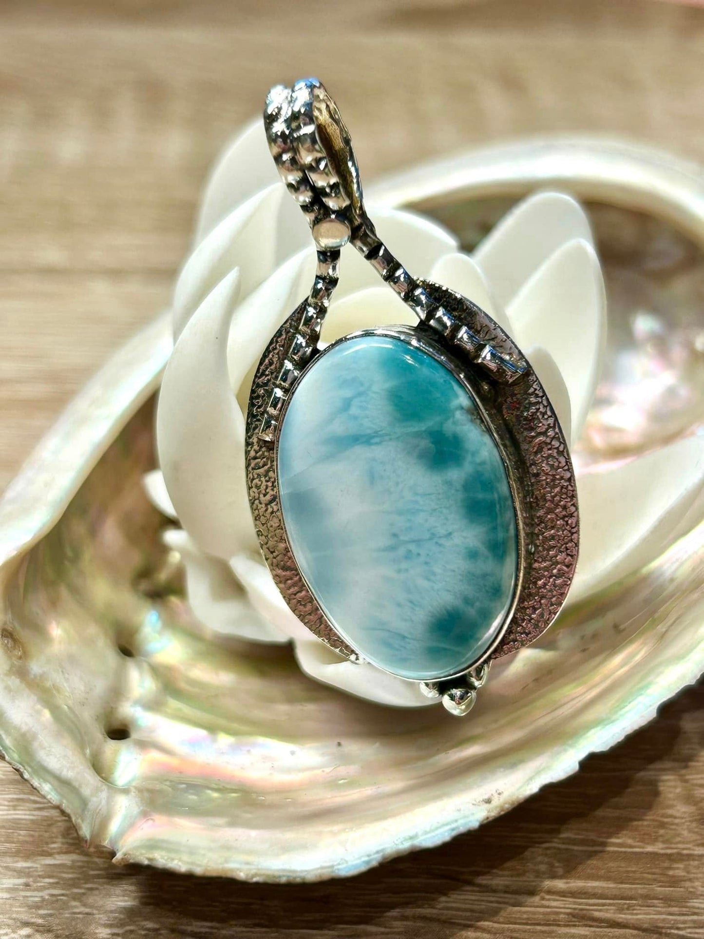 Pendentif en argent 925 en Larimar