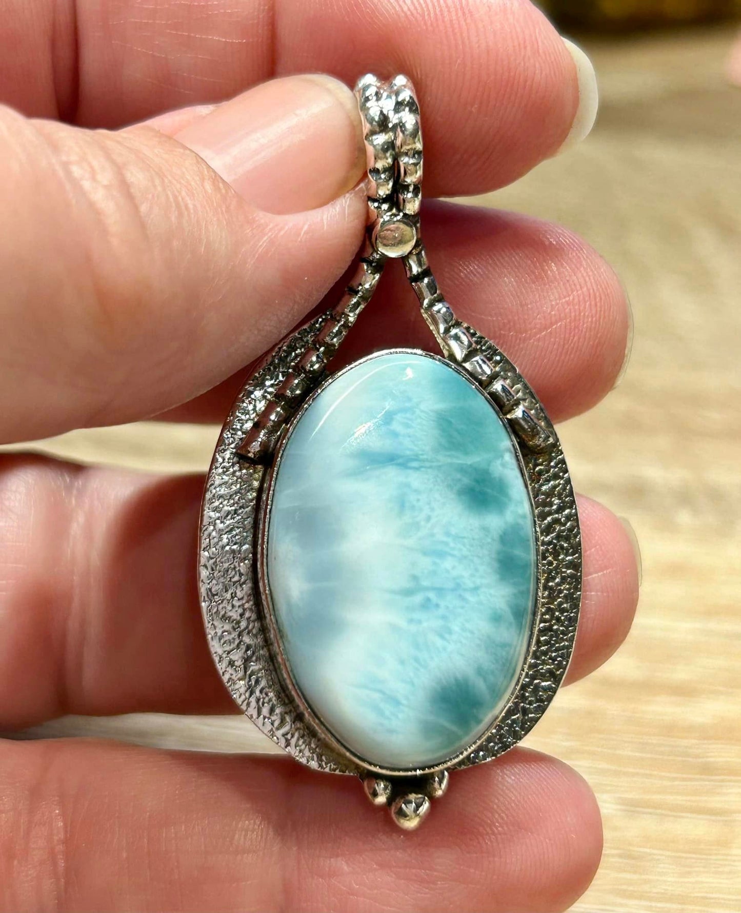 Pendentif en argent 925 en Larimar