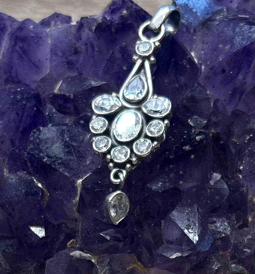 Pendentif de zircon en argent 925