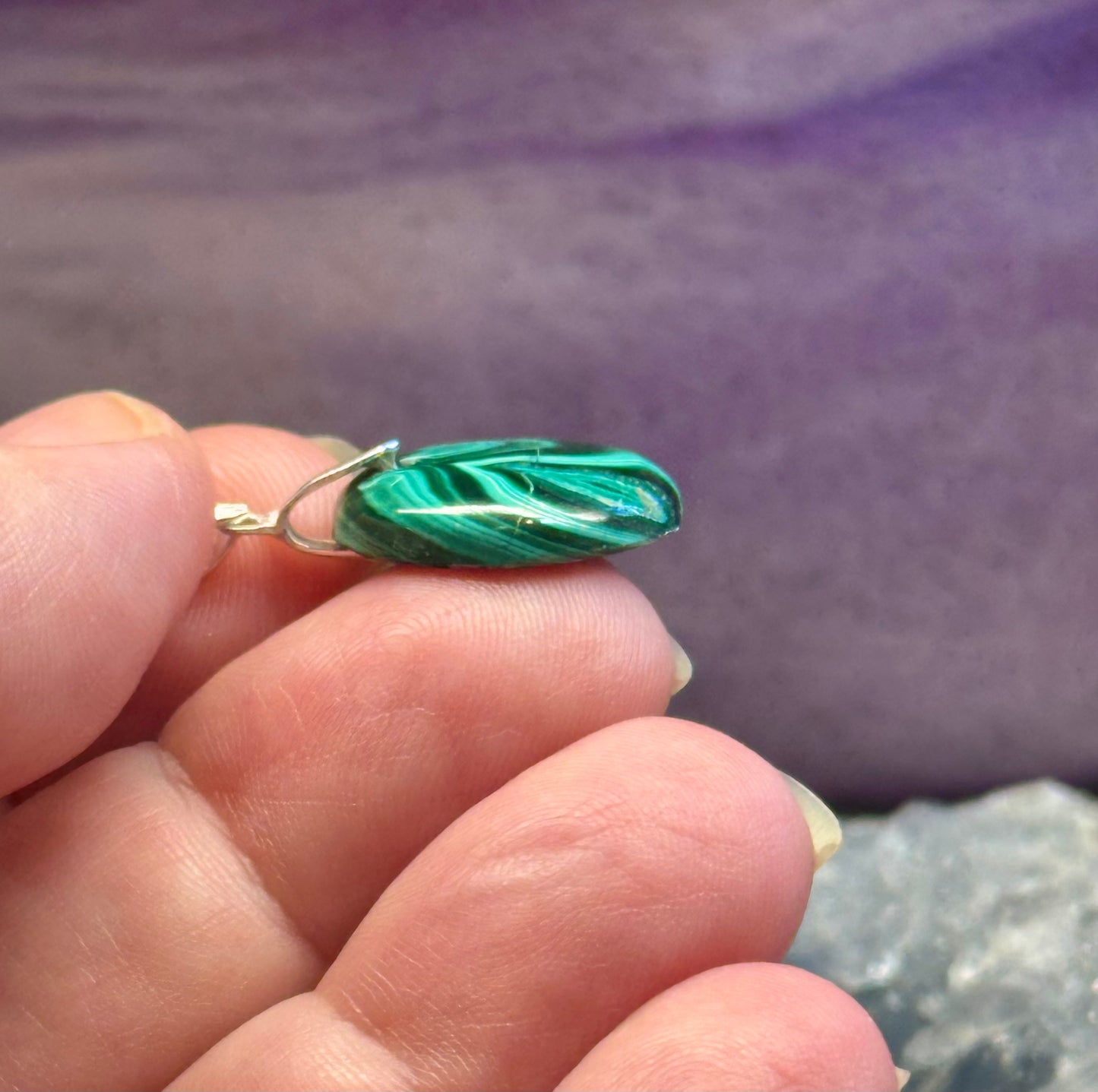 Pendentif de Malachite rond