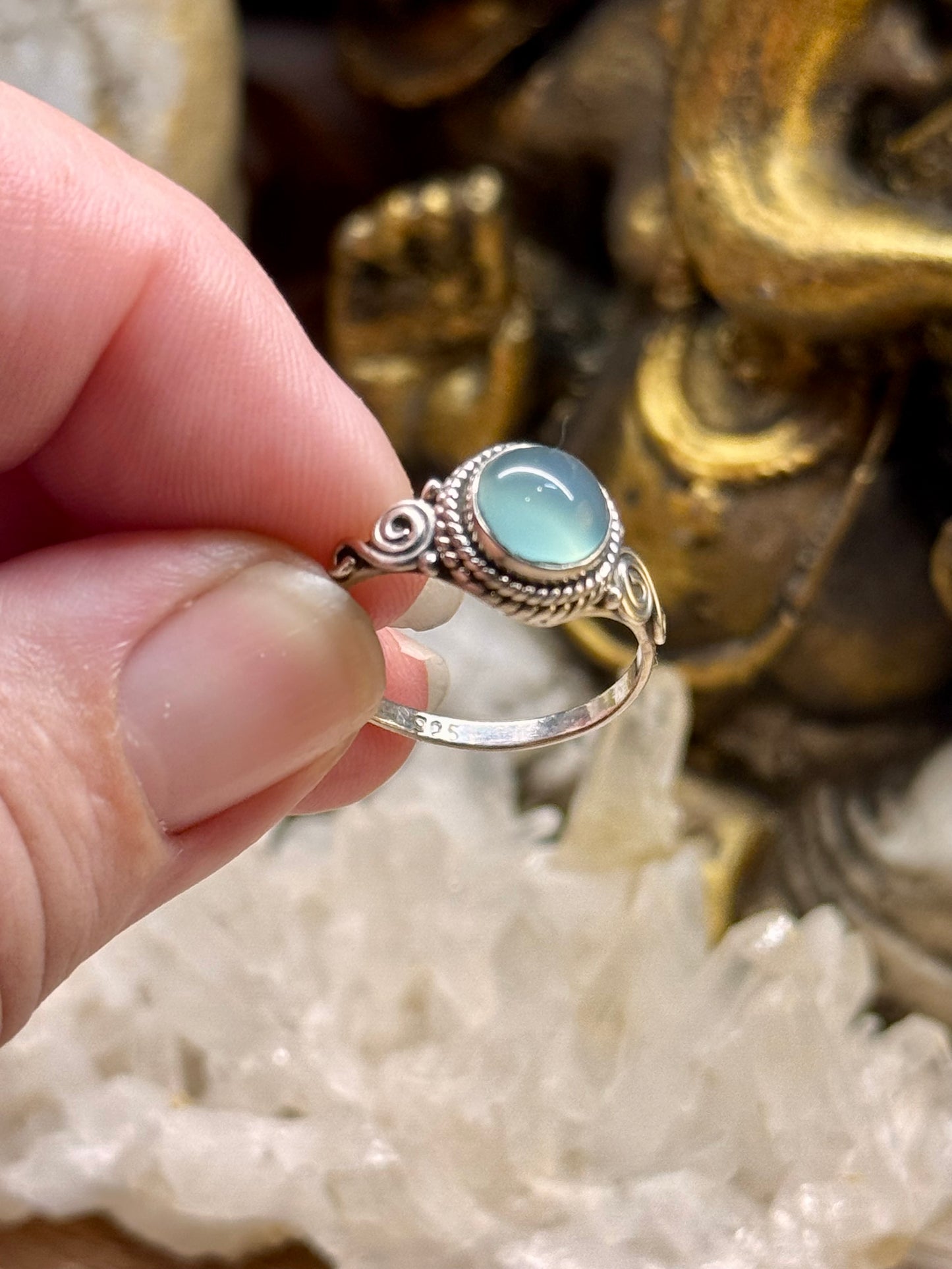 Bague calcédoine T56