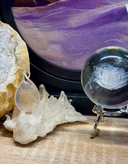Pendentif goutte Quartz Rose