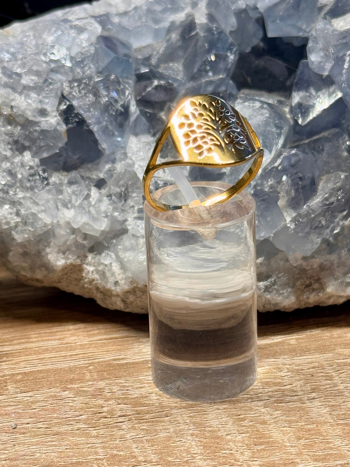 Bague Arbre de vie dorée T62
