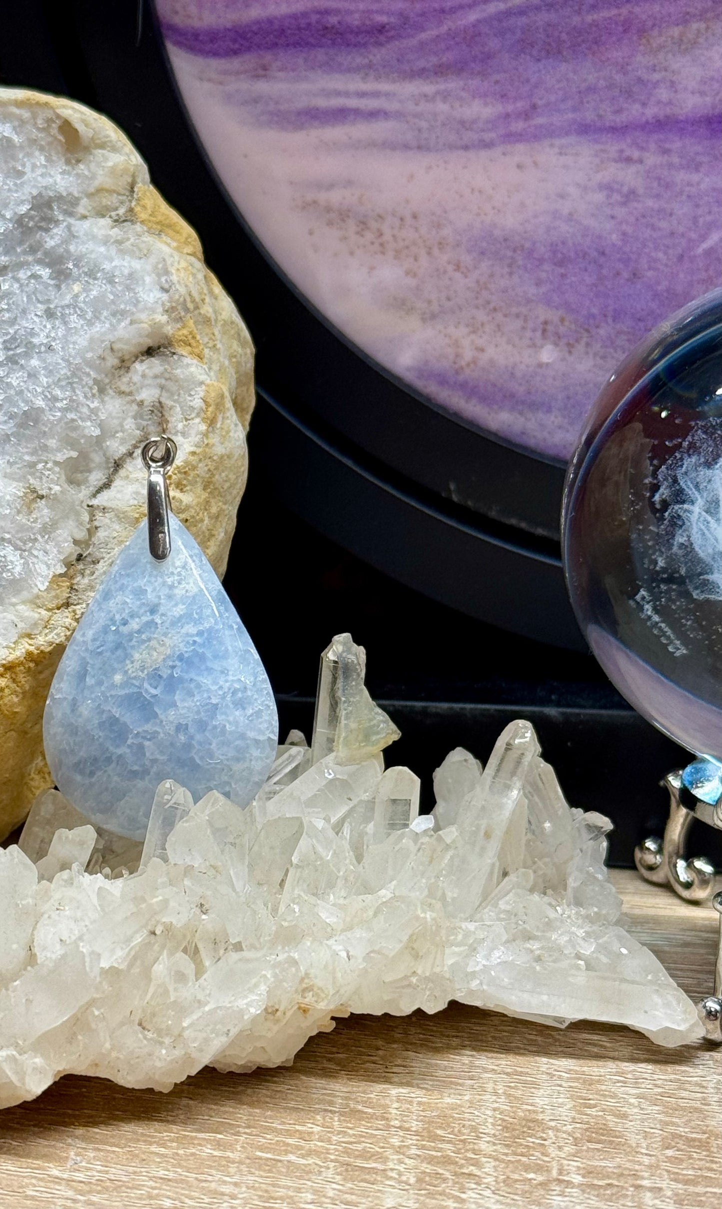 Pendentif de Calcite Bleue