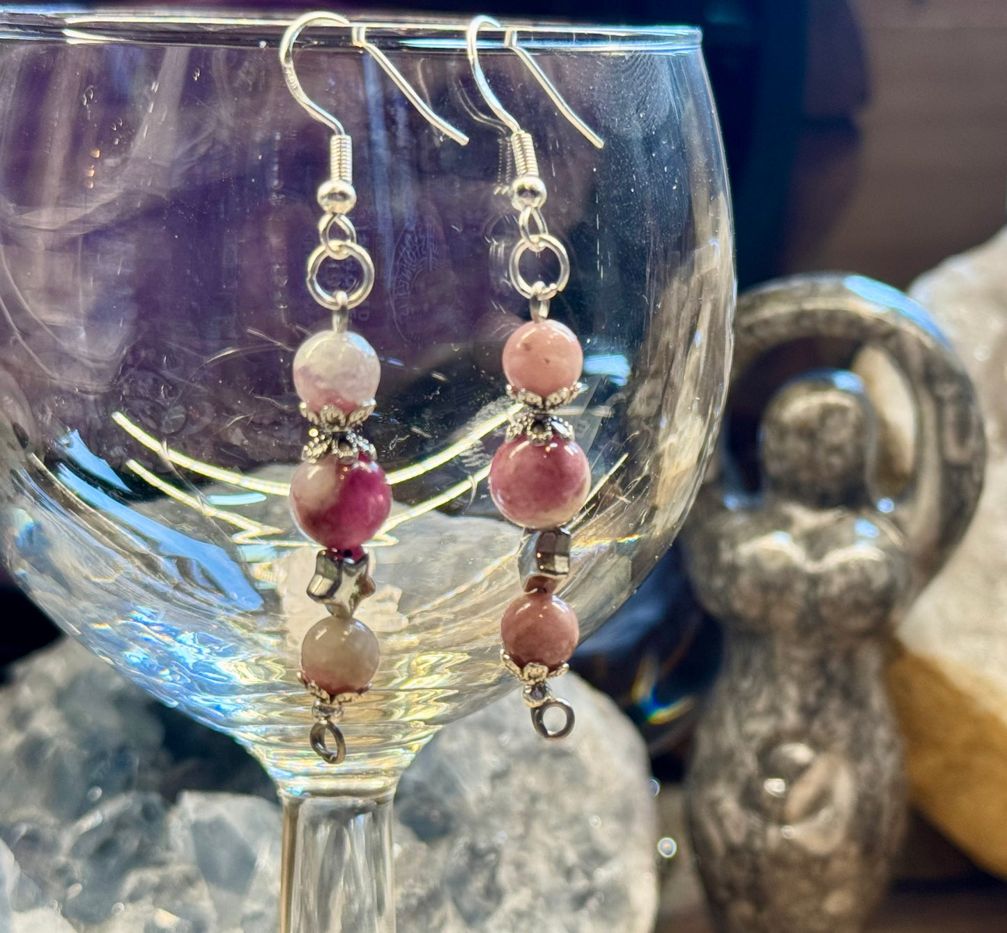 Boucles d’oreilles en Tourmaline Rose