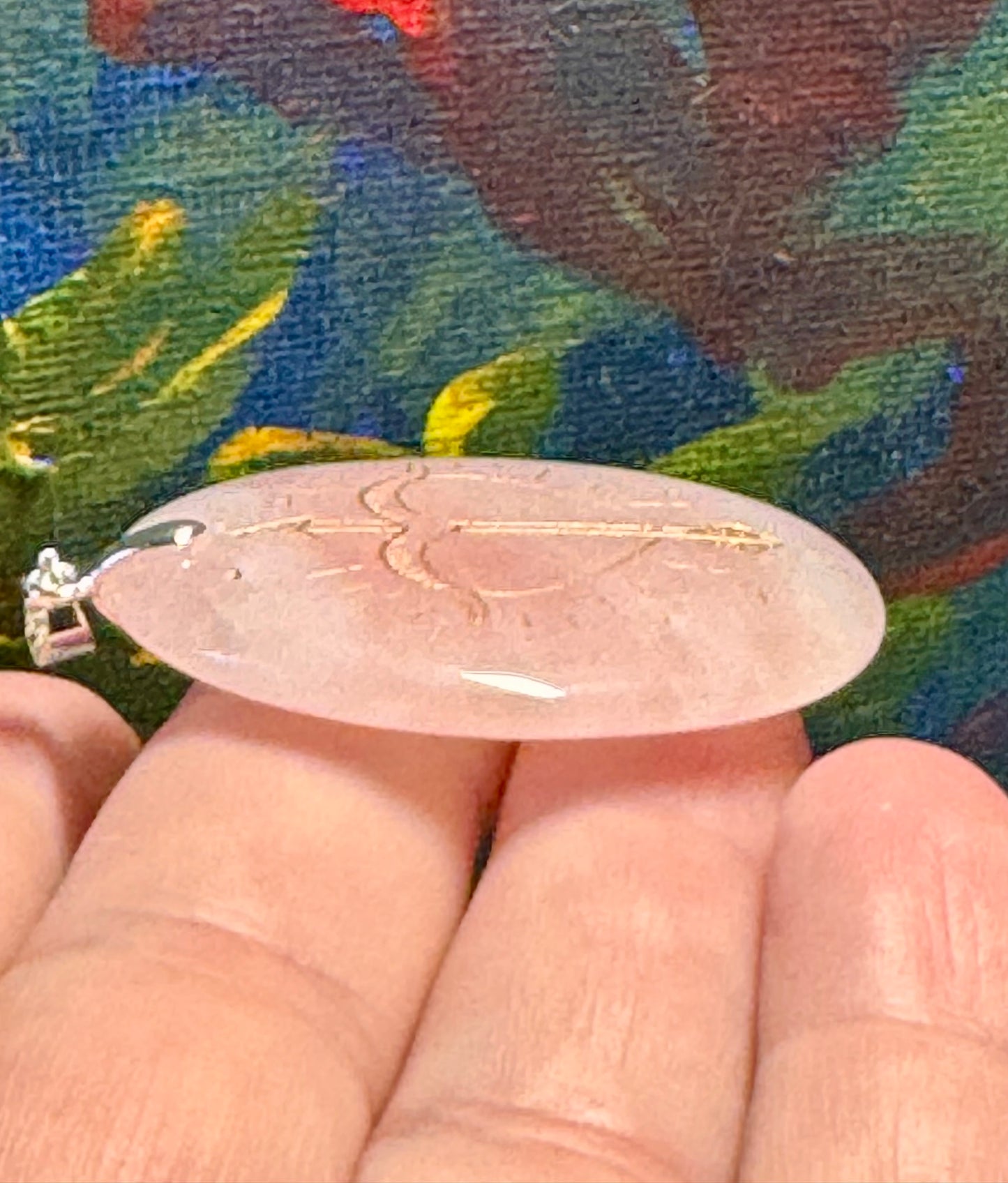 Pendentif de quartz rose